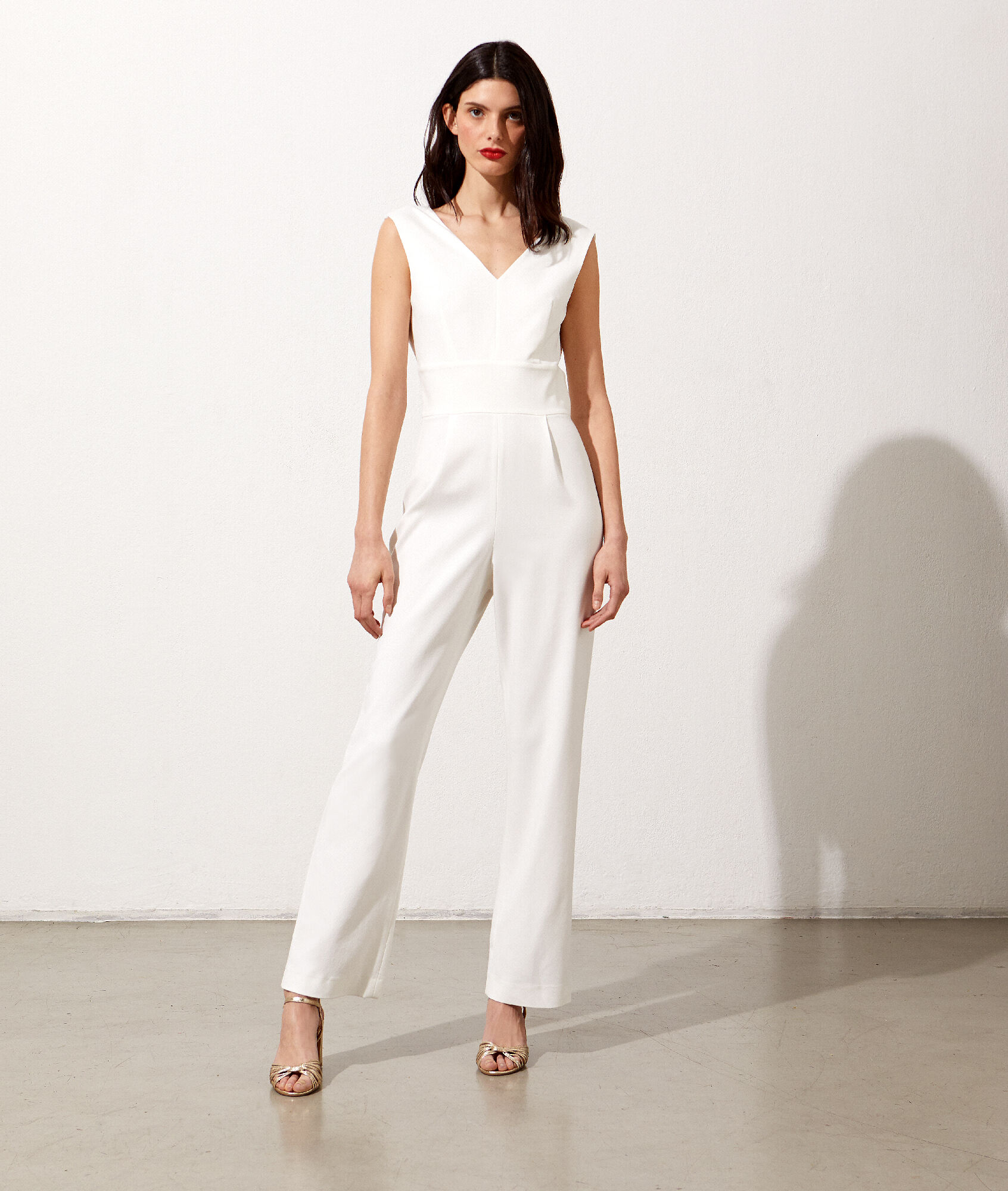 white tuxedo jumpsuit