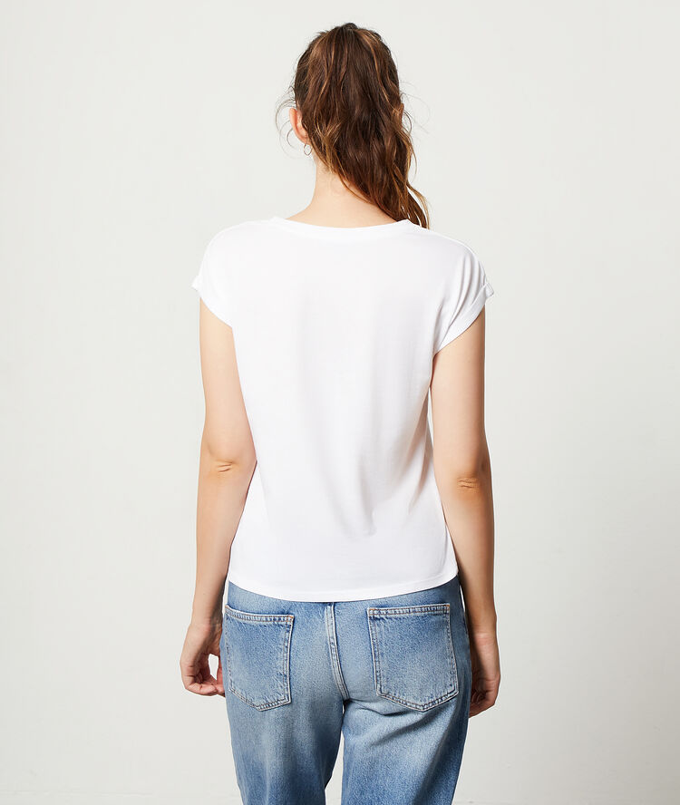 Panther screen print t-shirt white.