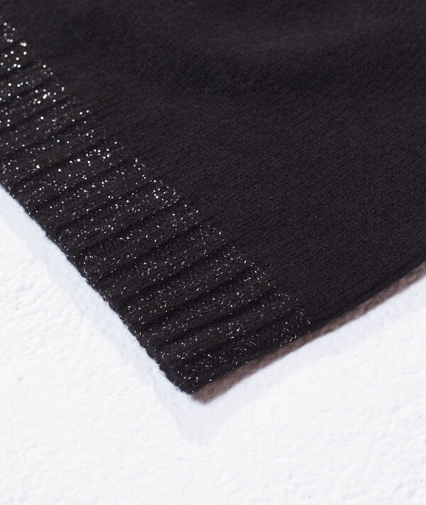 Bonnet &agrave; fils m&eacute;tallis&eacute;s en cachemire et laine