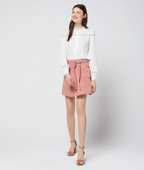 Tencel® belted skirt rosewood.