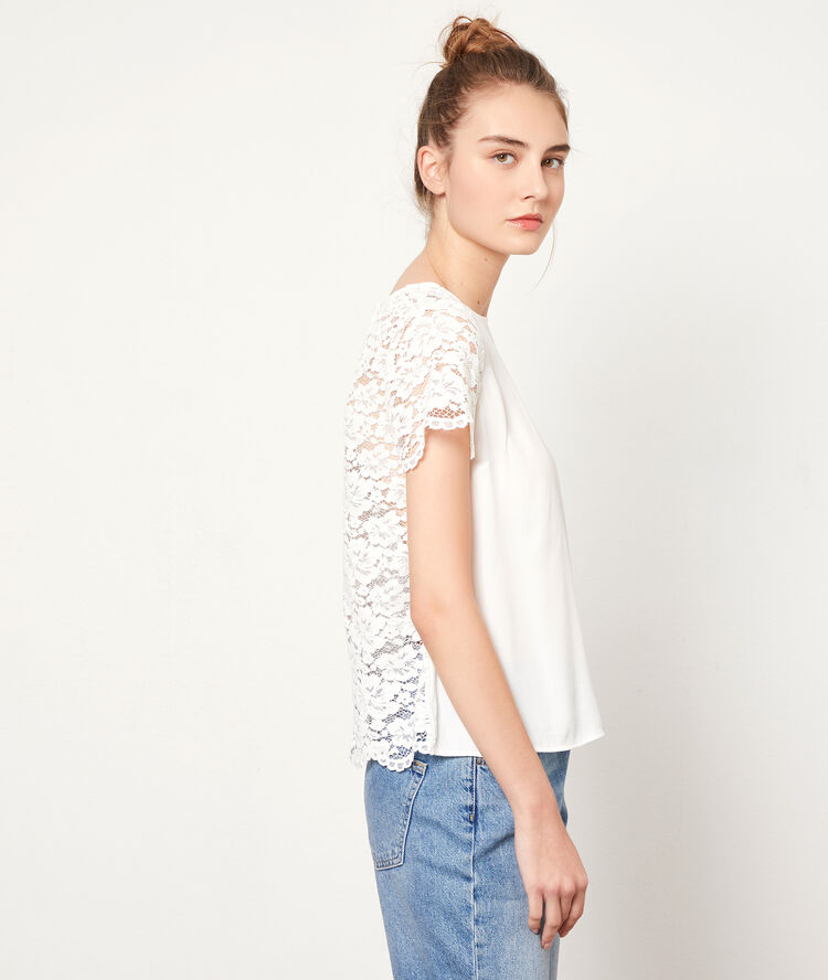 Top with guipure back off white.