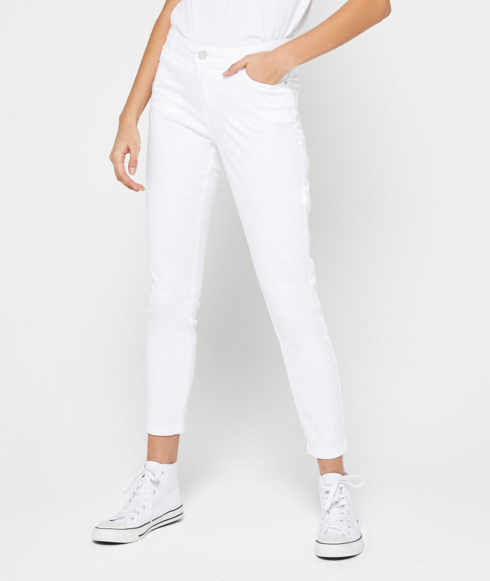 Cotton slim trousers white.