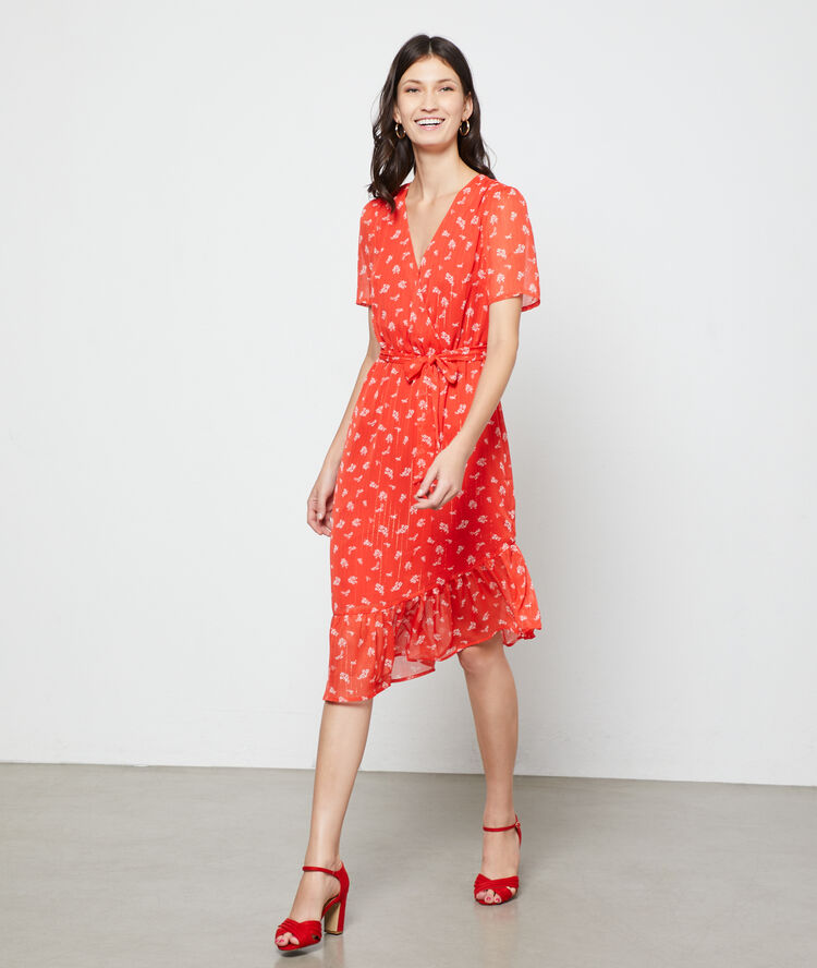 Robe Cache Coeur A Volants Geranium Etam