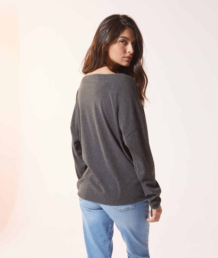 Sweat "amour" gris chine.