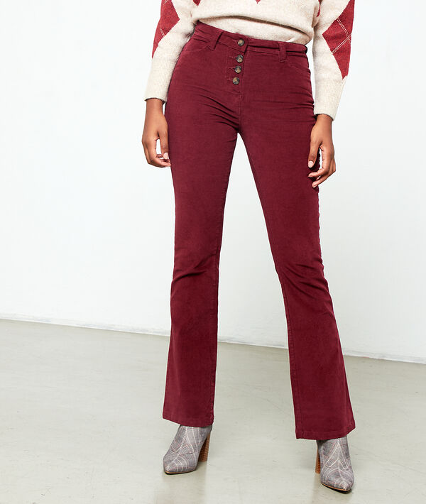 Flare trousers in velvet look Flare trousers in velvet look
