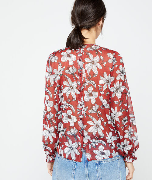 Blouse fleurie effet transparent Blouse fleurie effet transparent