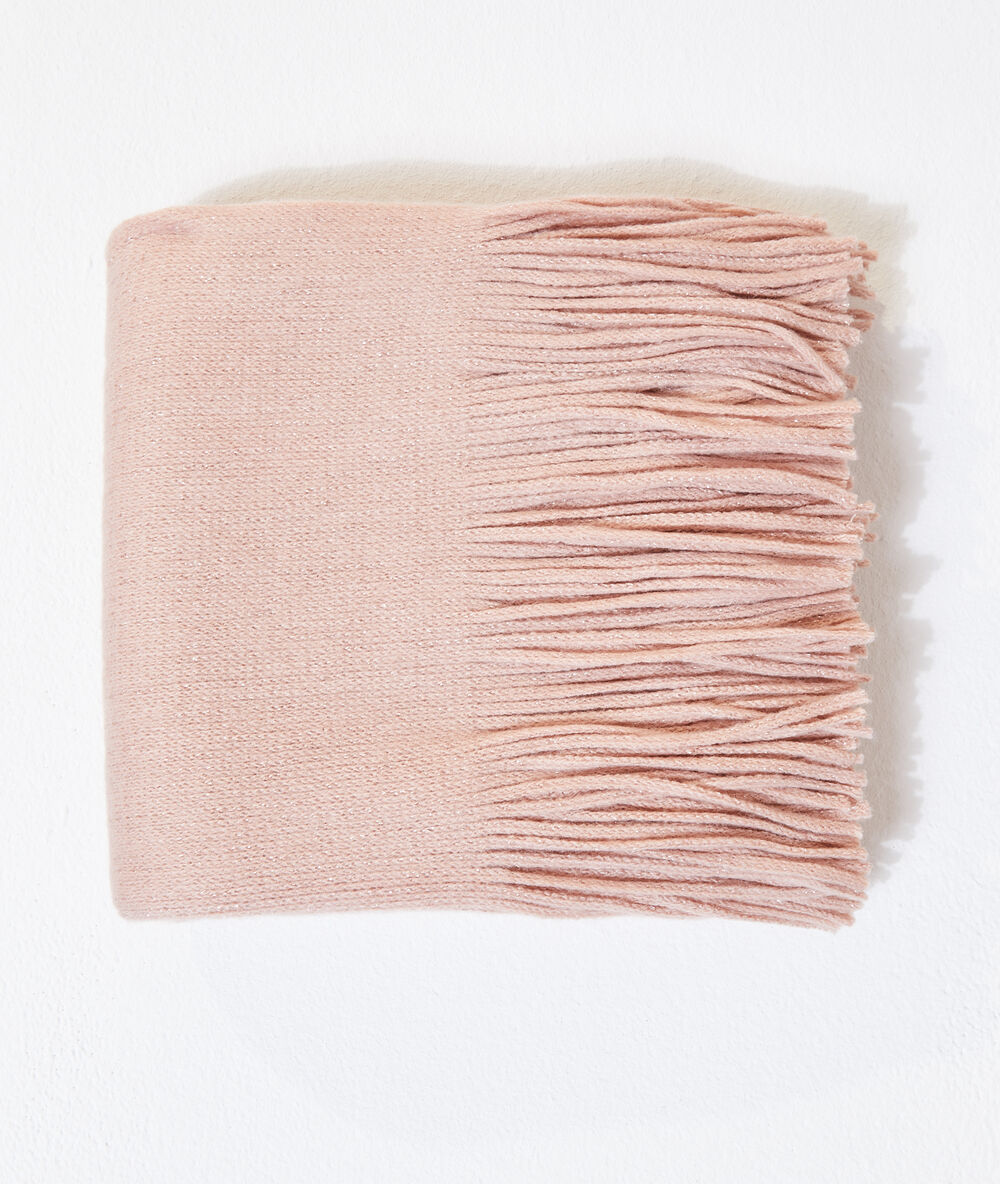 Scarf in metallic threads pink blush.