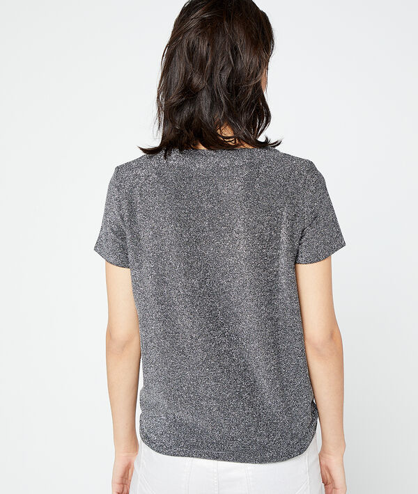 Metallic silver V neck T-shirt Metallic silver V neck T-shirt
