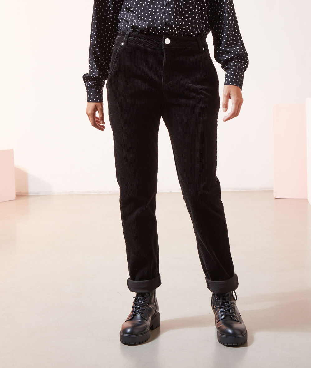 Corduroy trousers black.