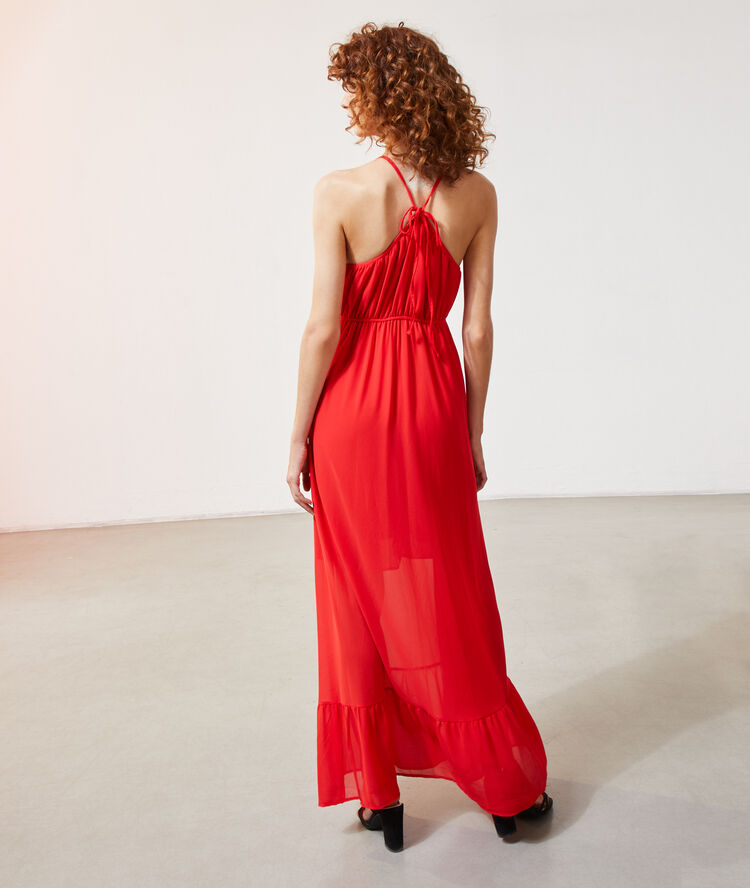 Robe longue geranium.