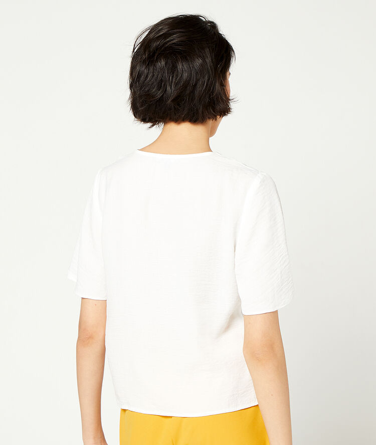 Button through plain blouse white.