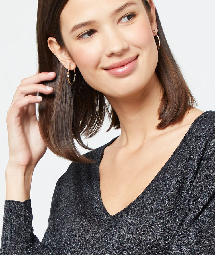 Fine knit metallic jumper black.
