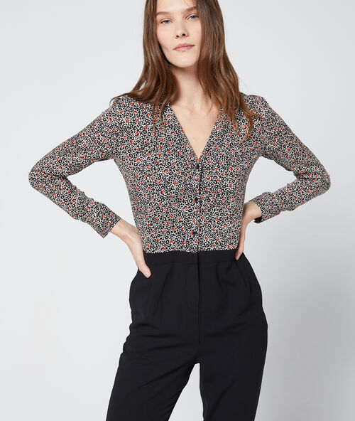 Floral jumpsuit black.