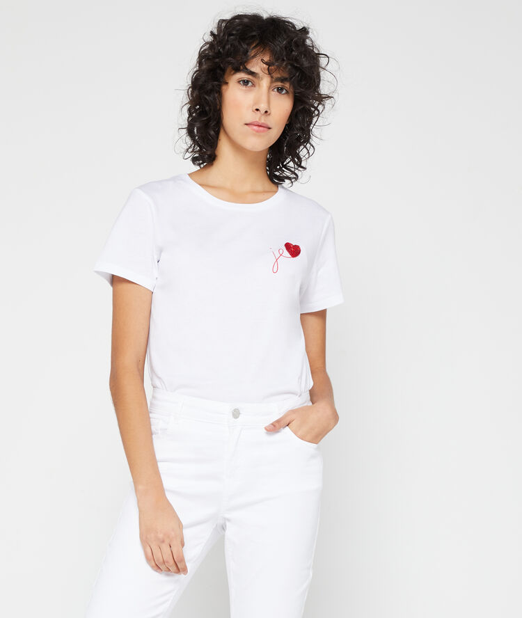 T-shirt "je t'aime" blanc.