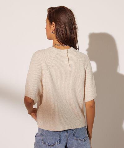 Knitted jumper with short sleeves