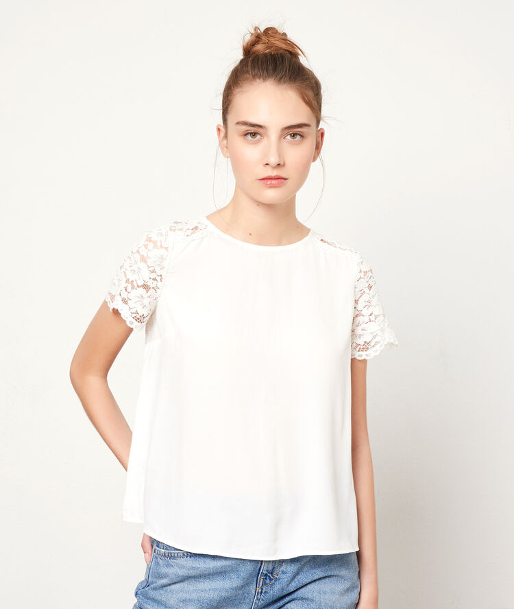 Top with guipure back off white.