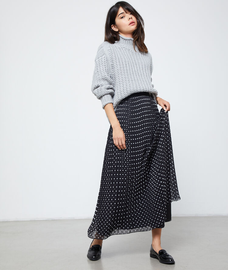 Maxi knit turtleneck jumper mouse grey.