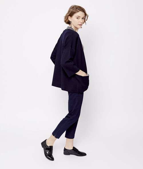 Stripe cardigan navy blue.