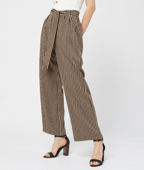 Belted wide leg trousers in stripe Belted wide leg trousers in stripe