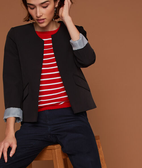 Chaqueta recta negro.