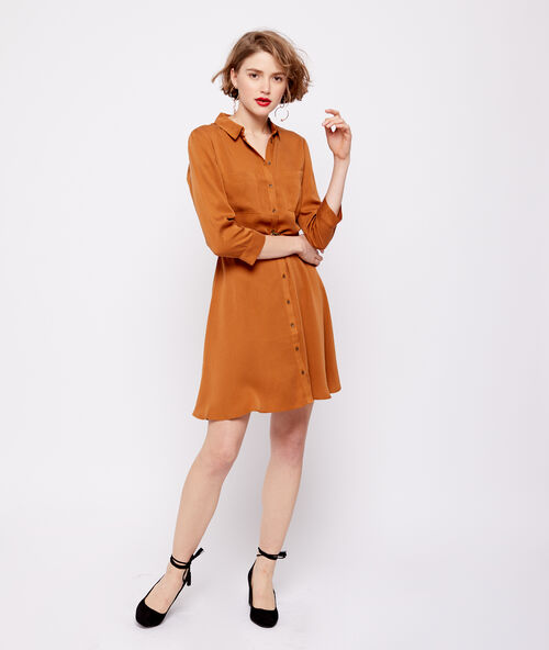 Tencel® belted dress barley.