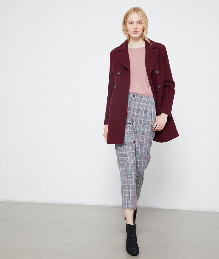 Tartan peg trousers black.