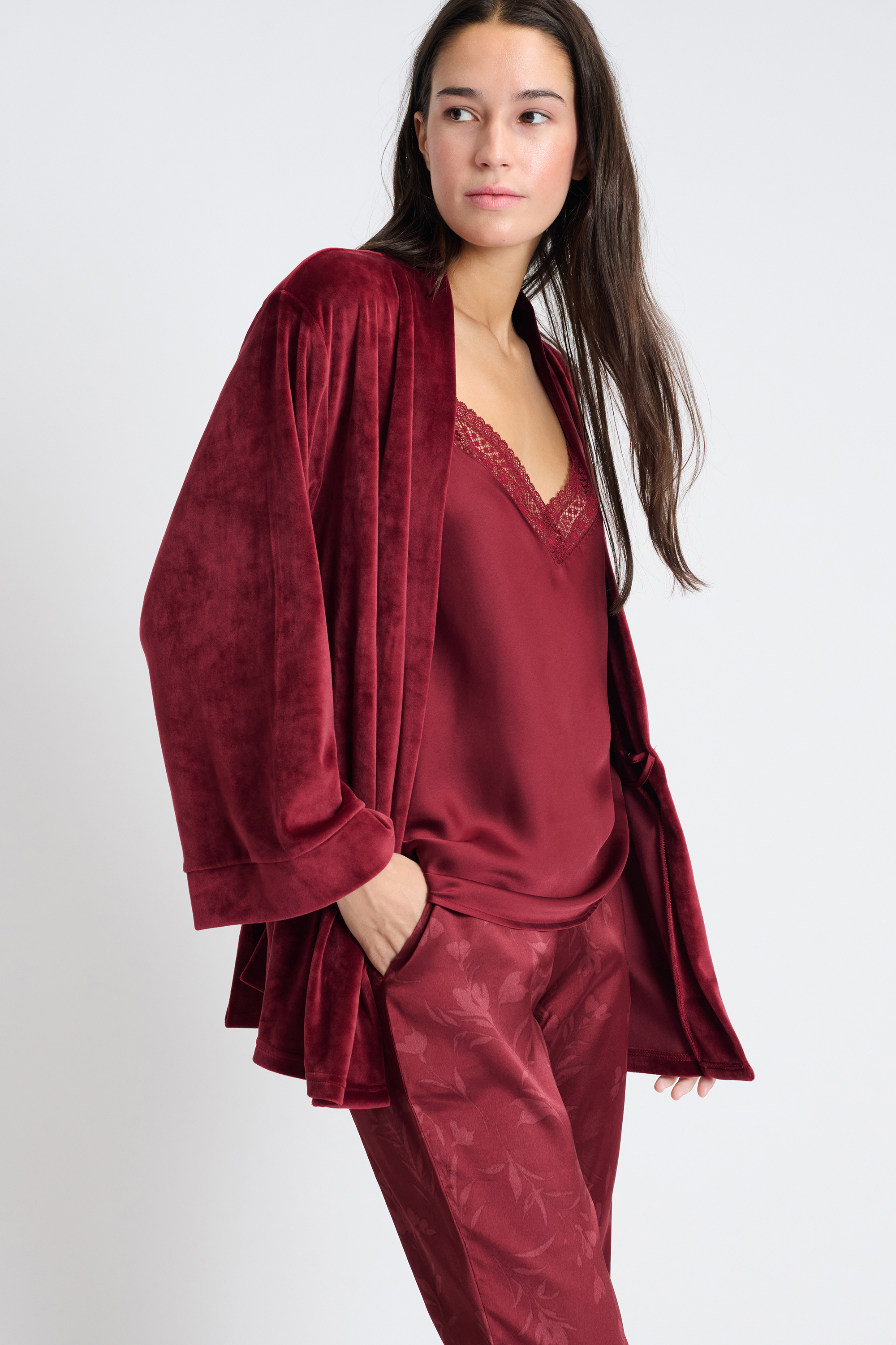 Satin Etam Pyjama Pièces 3-Piece Satin Pajamas MYRTAH MARINE ETAM