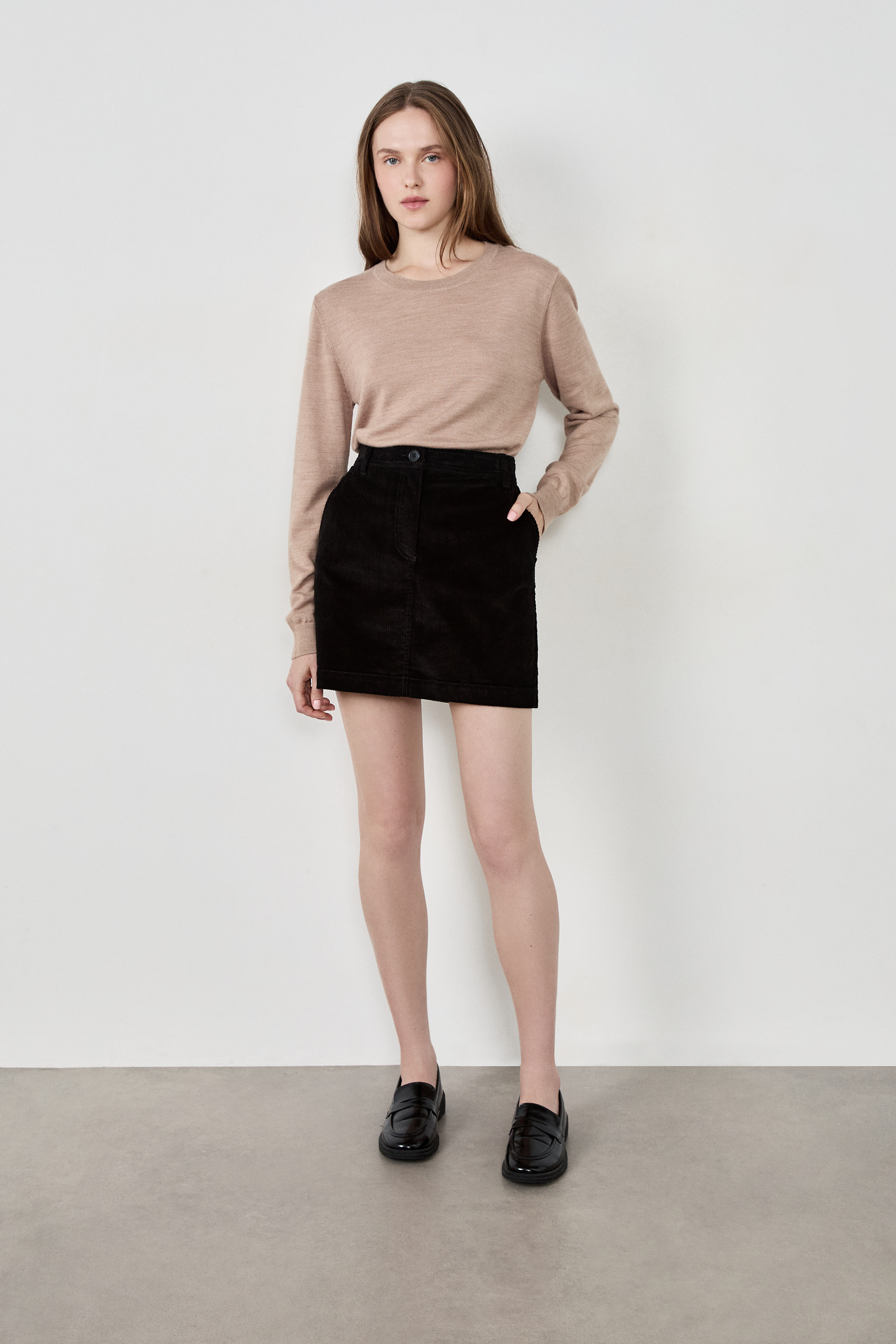 Short Velvet Skirt - VELVET - NOIR - ETAM Short Velvet Skirt - VELVET - NOIR - ETAM