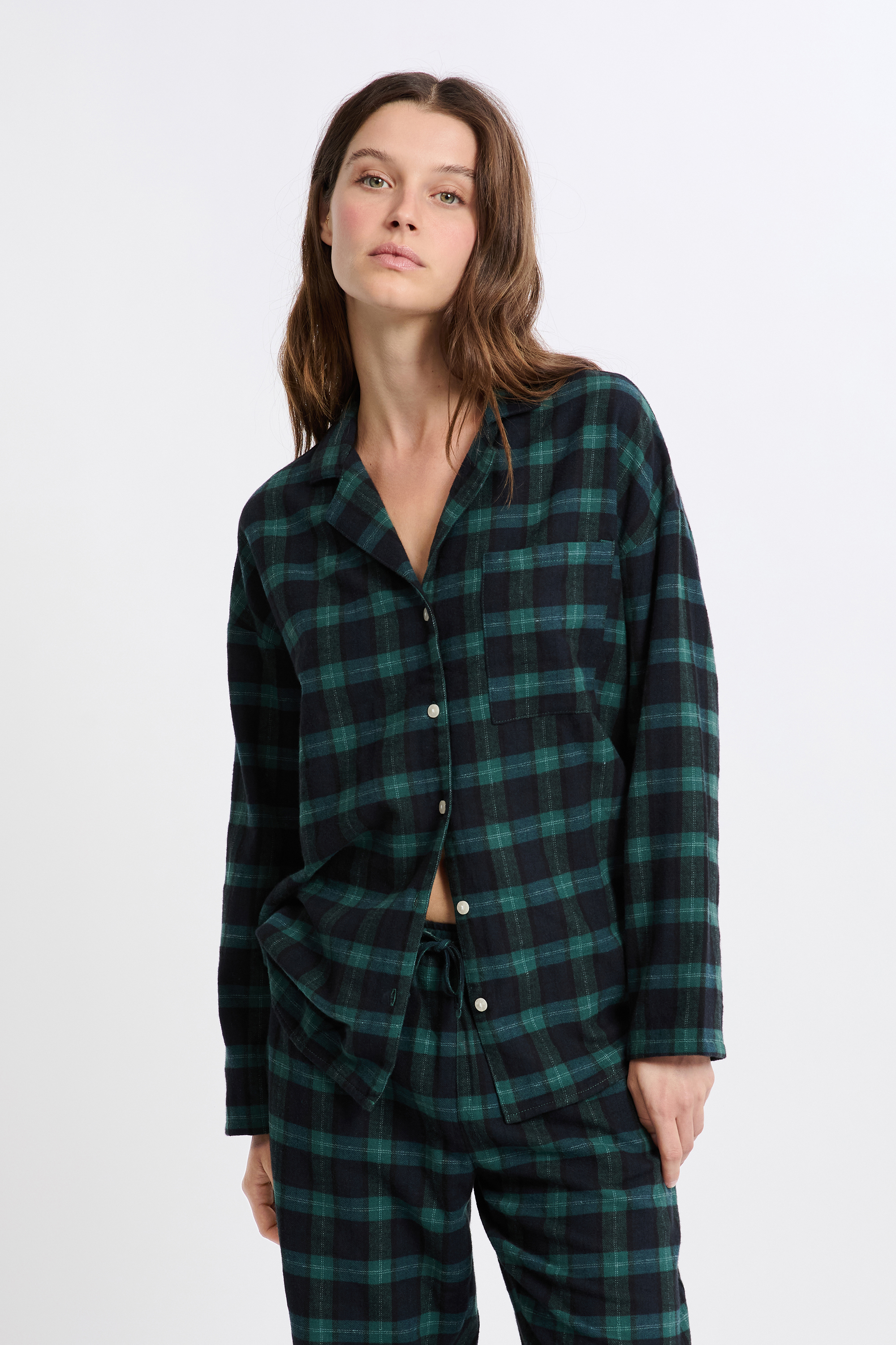 2-Piece Checkered Cotton Pyjama Set - MELIA - MARINE - ETAM