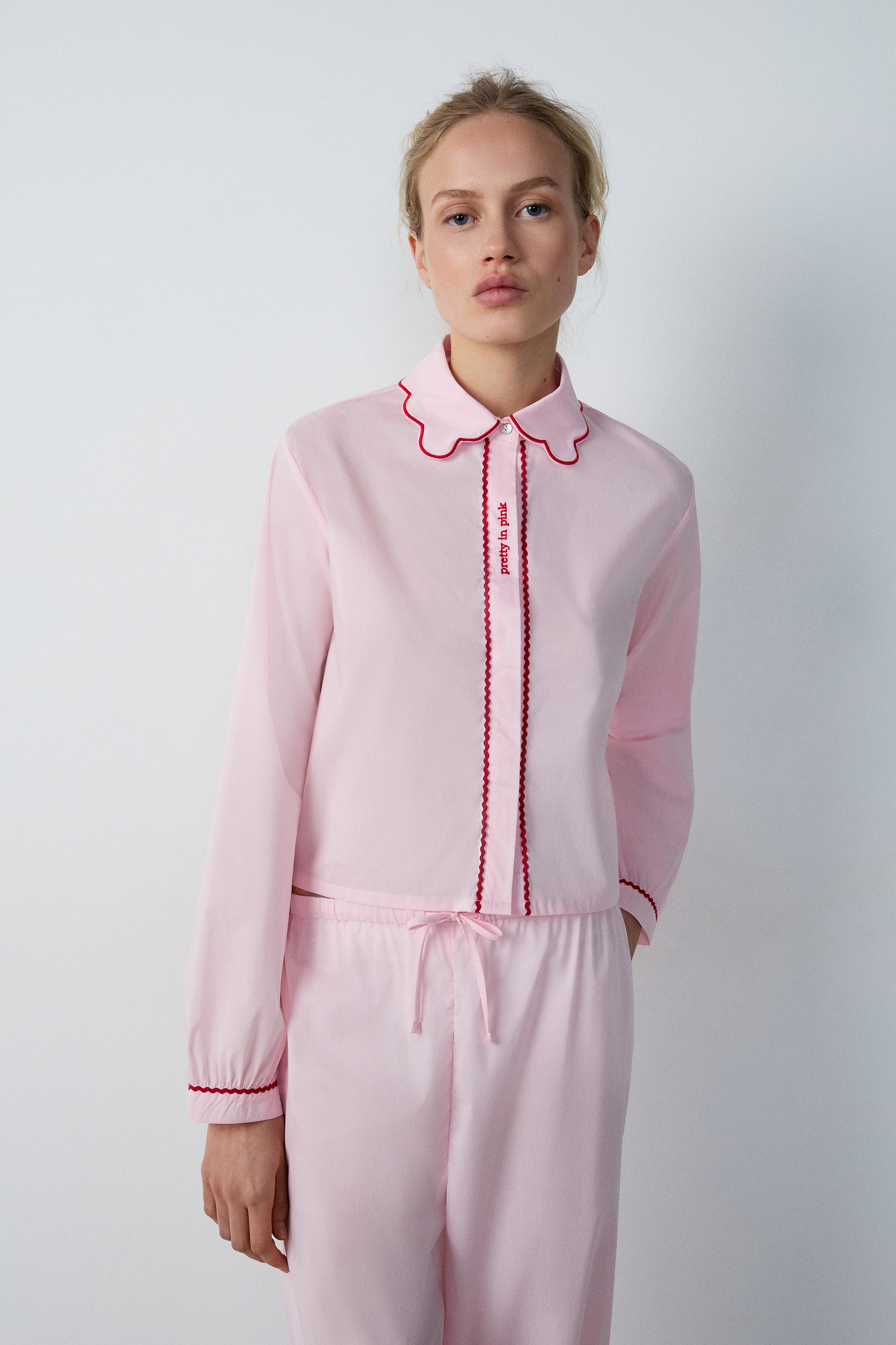 Peter Pan collar pyjama shirt