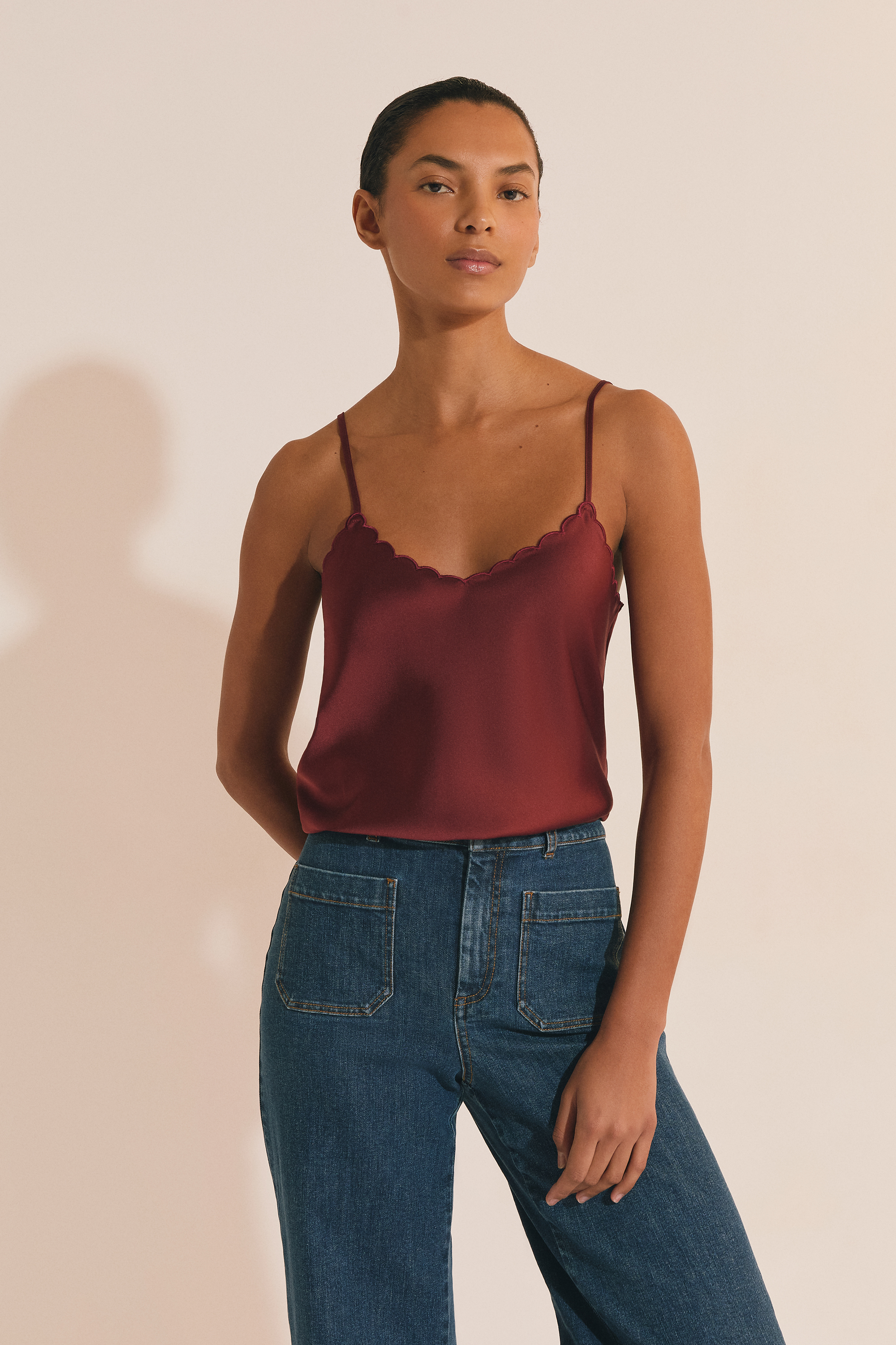 Satin Camisole - EDORI - BORDEAUX GRENAT - ETAM