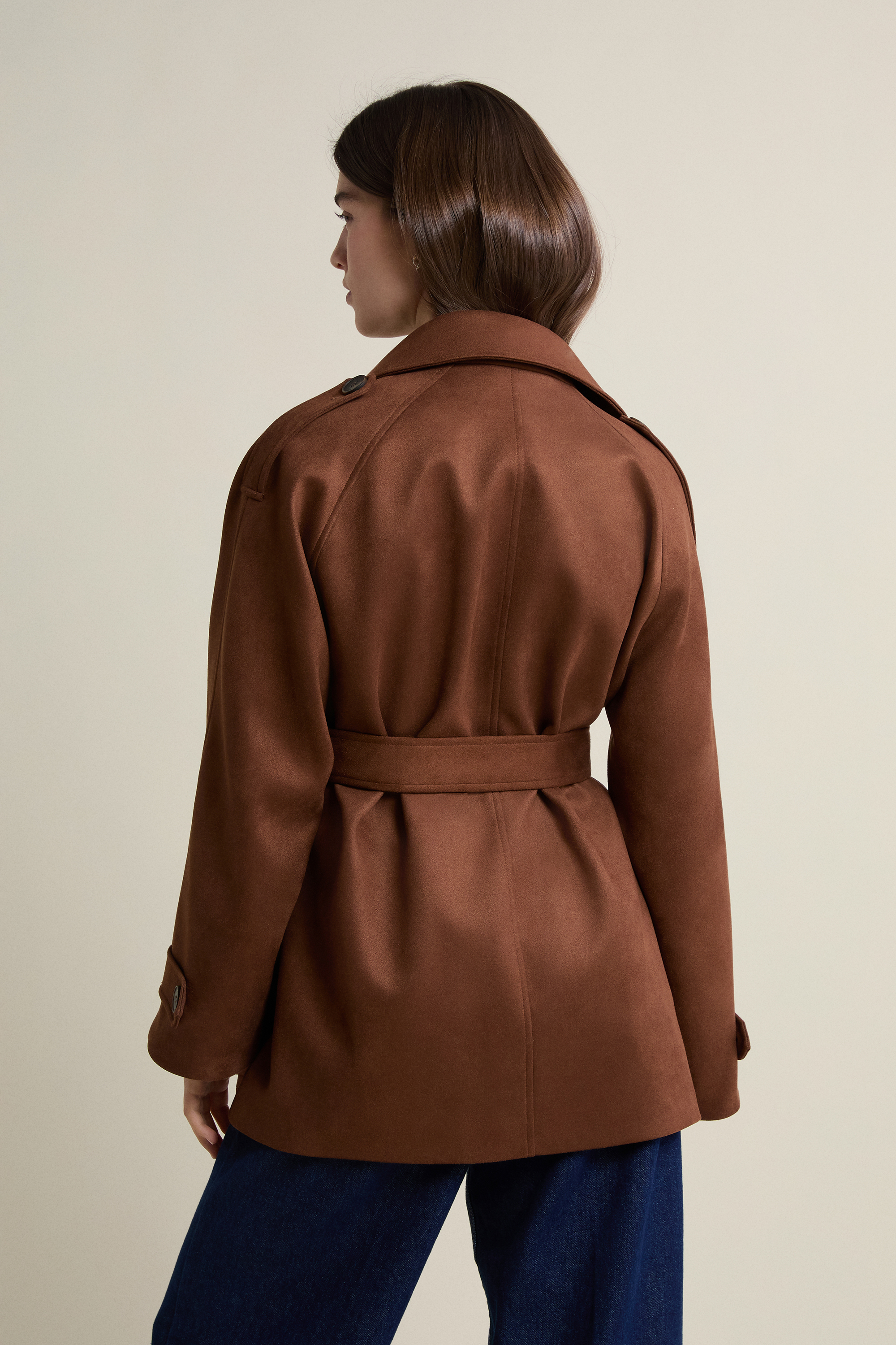 Mid-Length Belted Trench Coat - MARA - TAUPE - ETAM