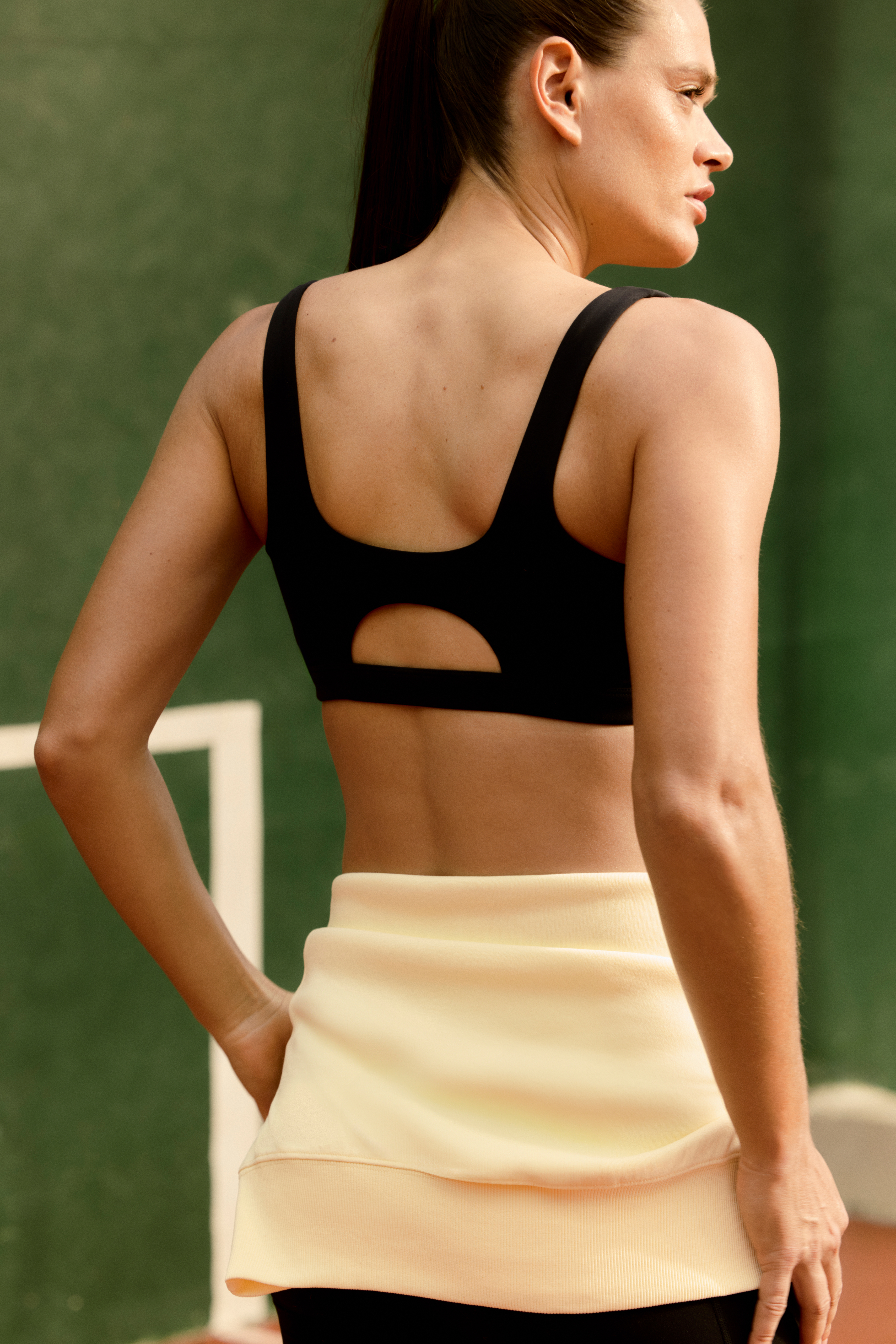 Brassière sans armature à encolure carrée en microfibre - Maintien moyen -  TECHNIQUE - NOIR - ETAM