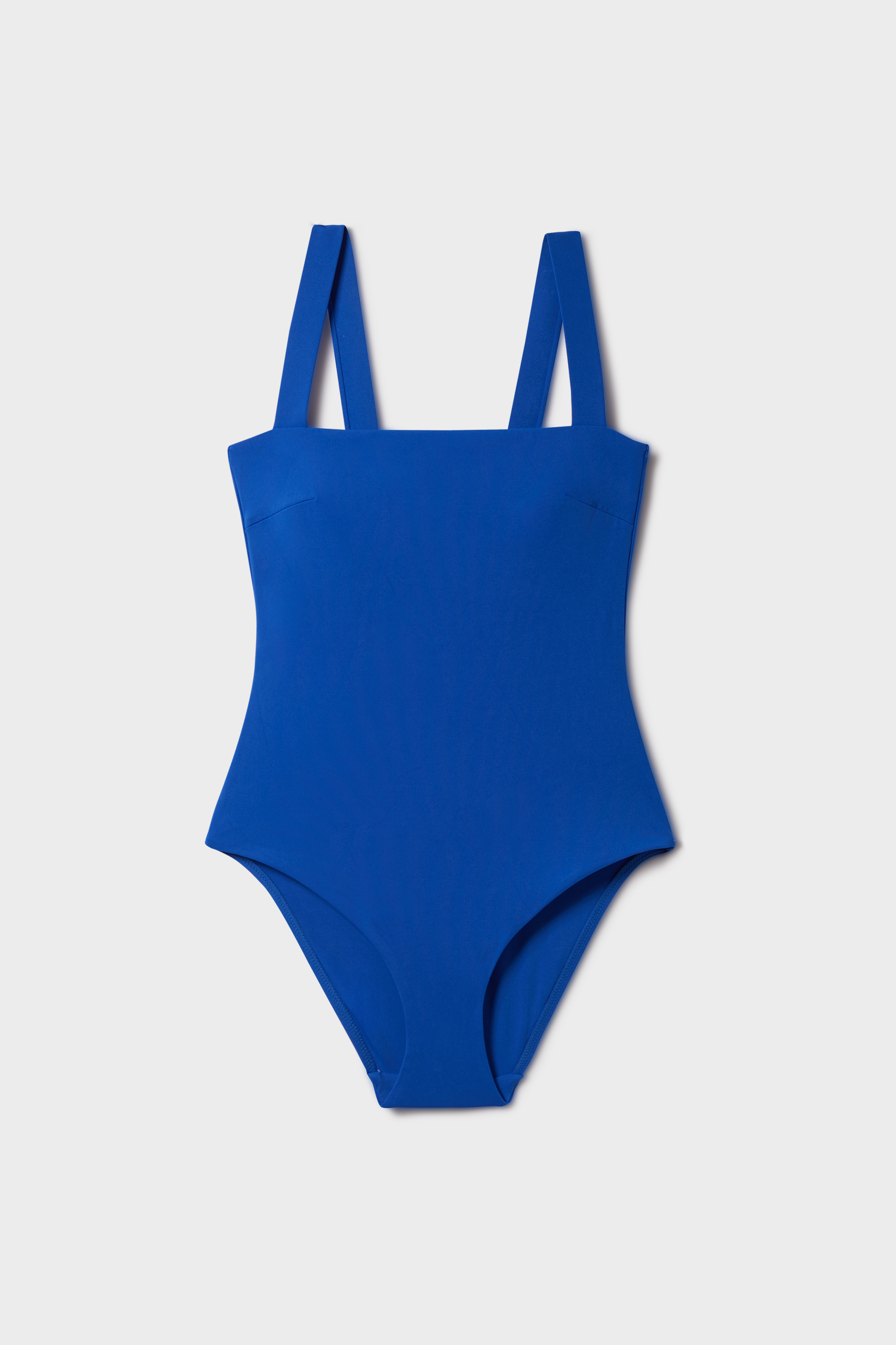 One-Piece Swimsuit with Square Neckline - SCULPT - BLEU