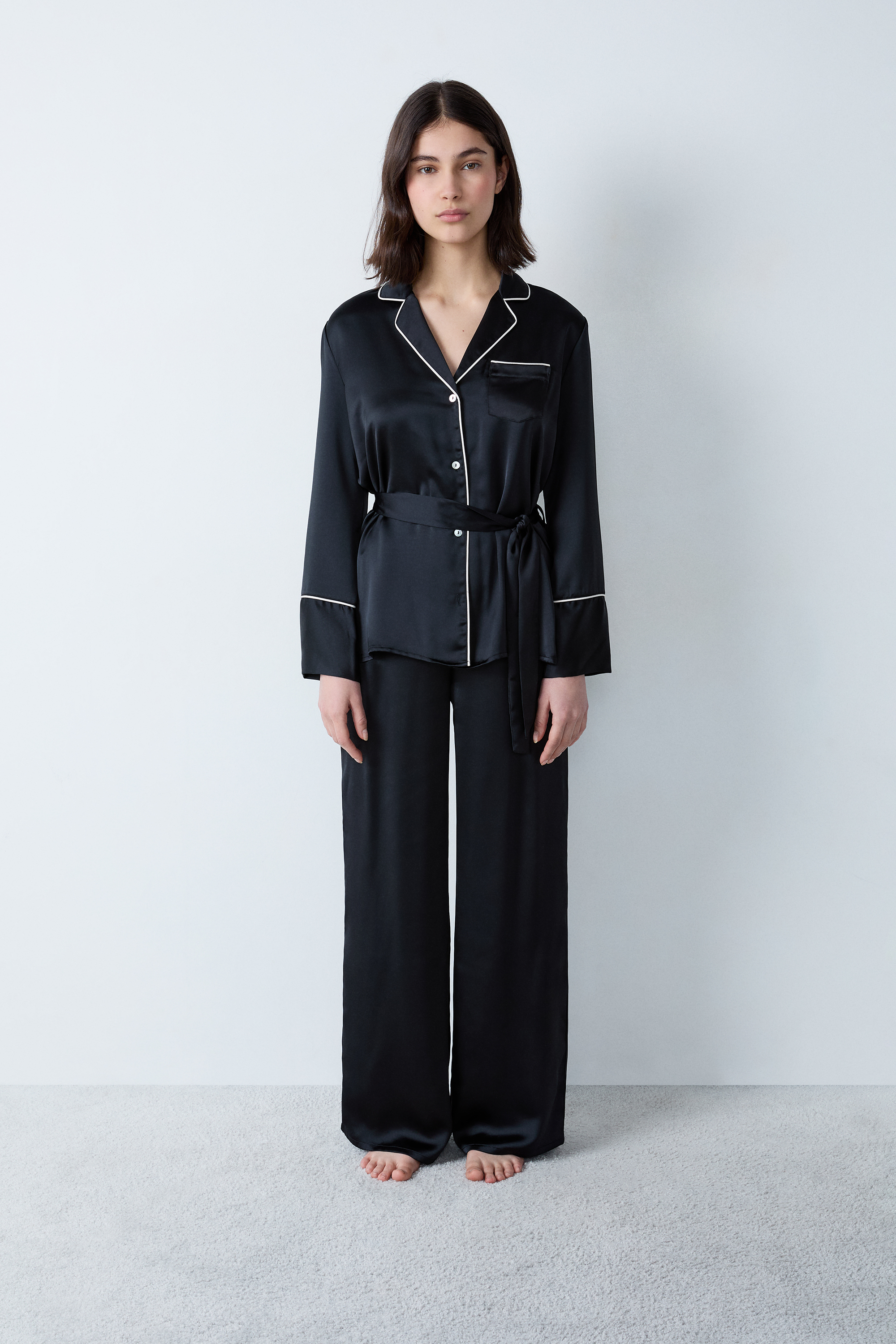 Satin Pyjama Trousers ERINA NOIR ETAM