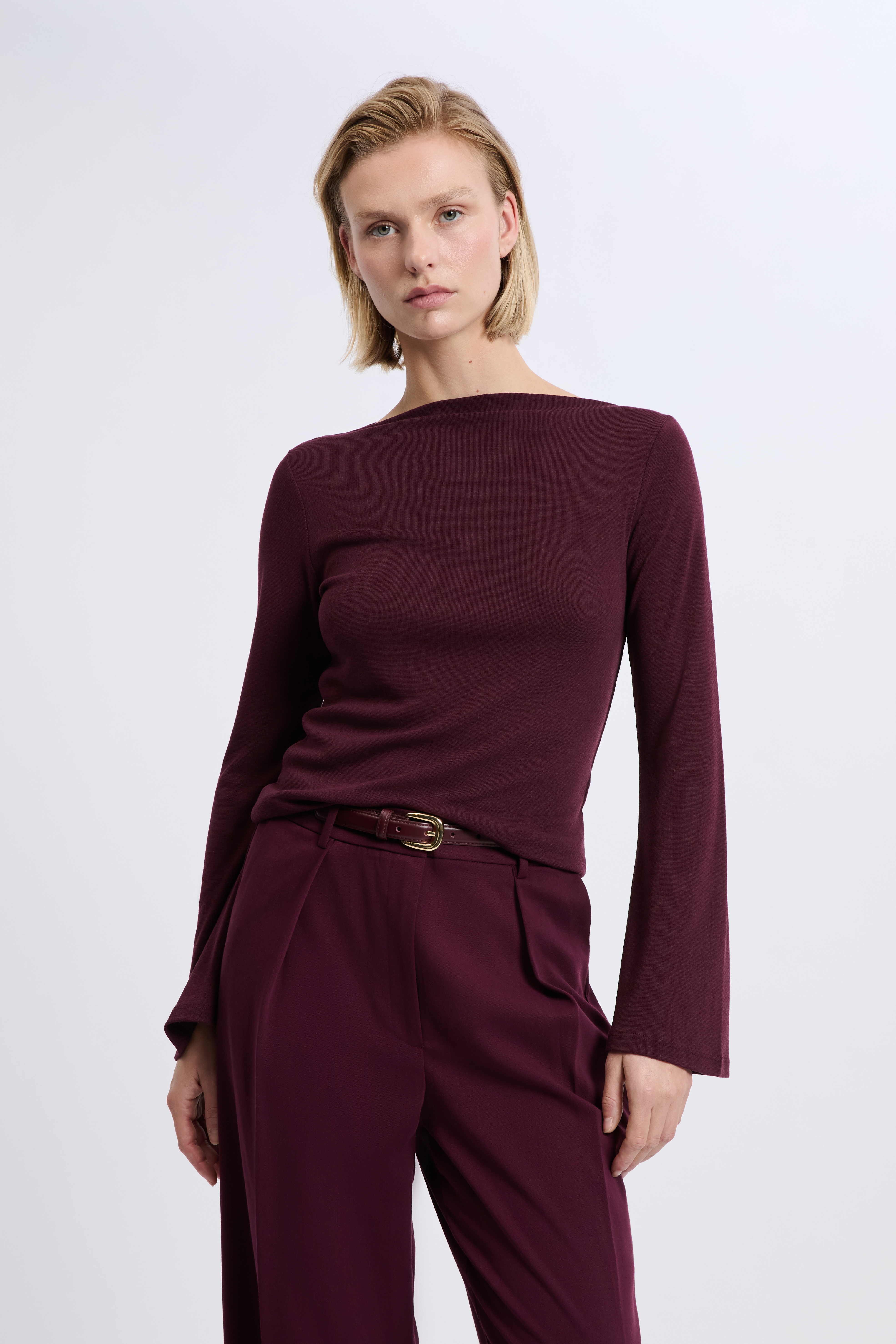 Boat neck t-shirt with wide long sleeves - A ANN TS - CASSIS - ETAM