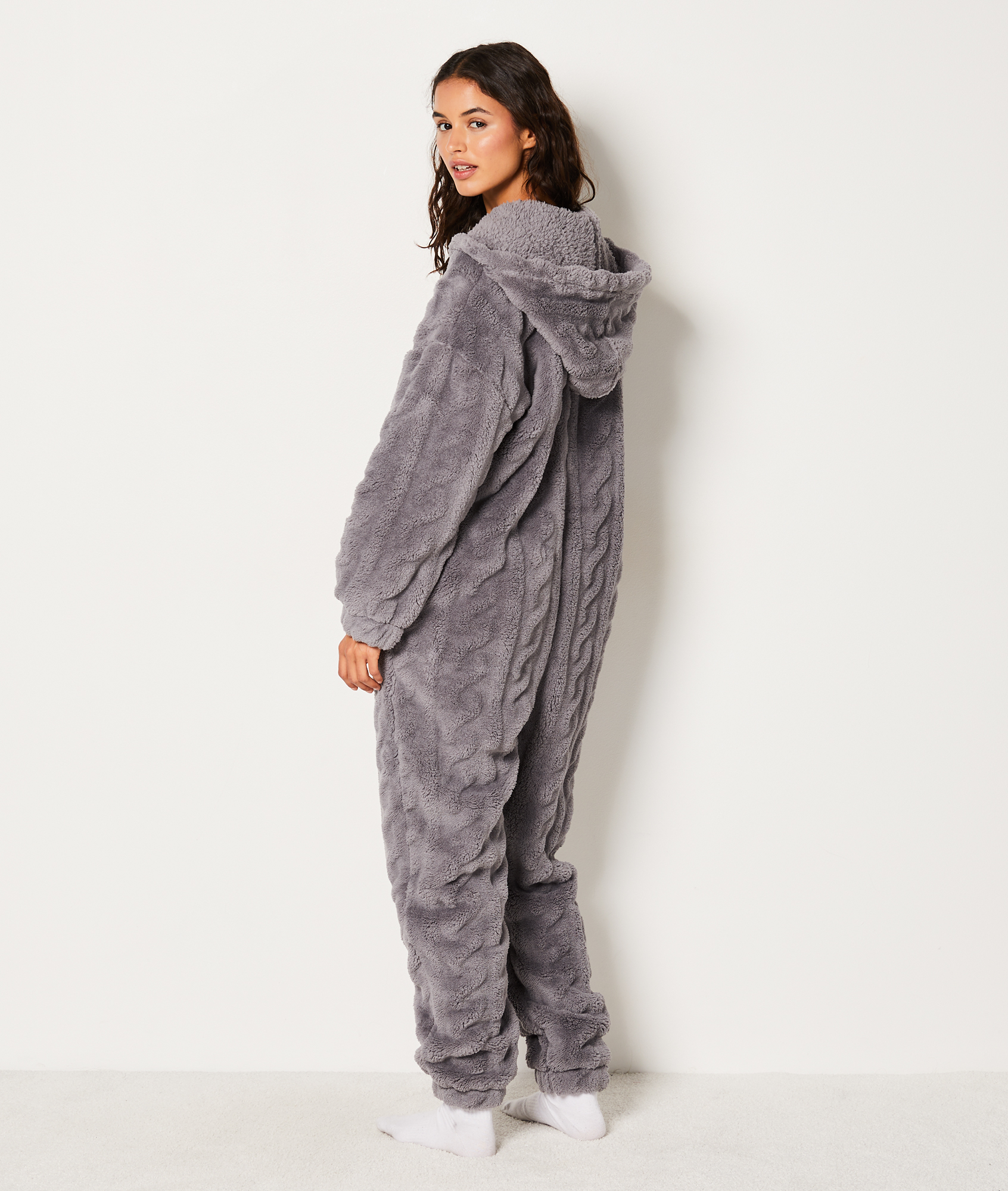 Pyjama Femme Combinaison Pyjama Xs Combinaison Polaire NALANE GRIS - Main Image