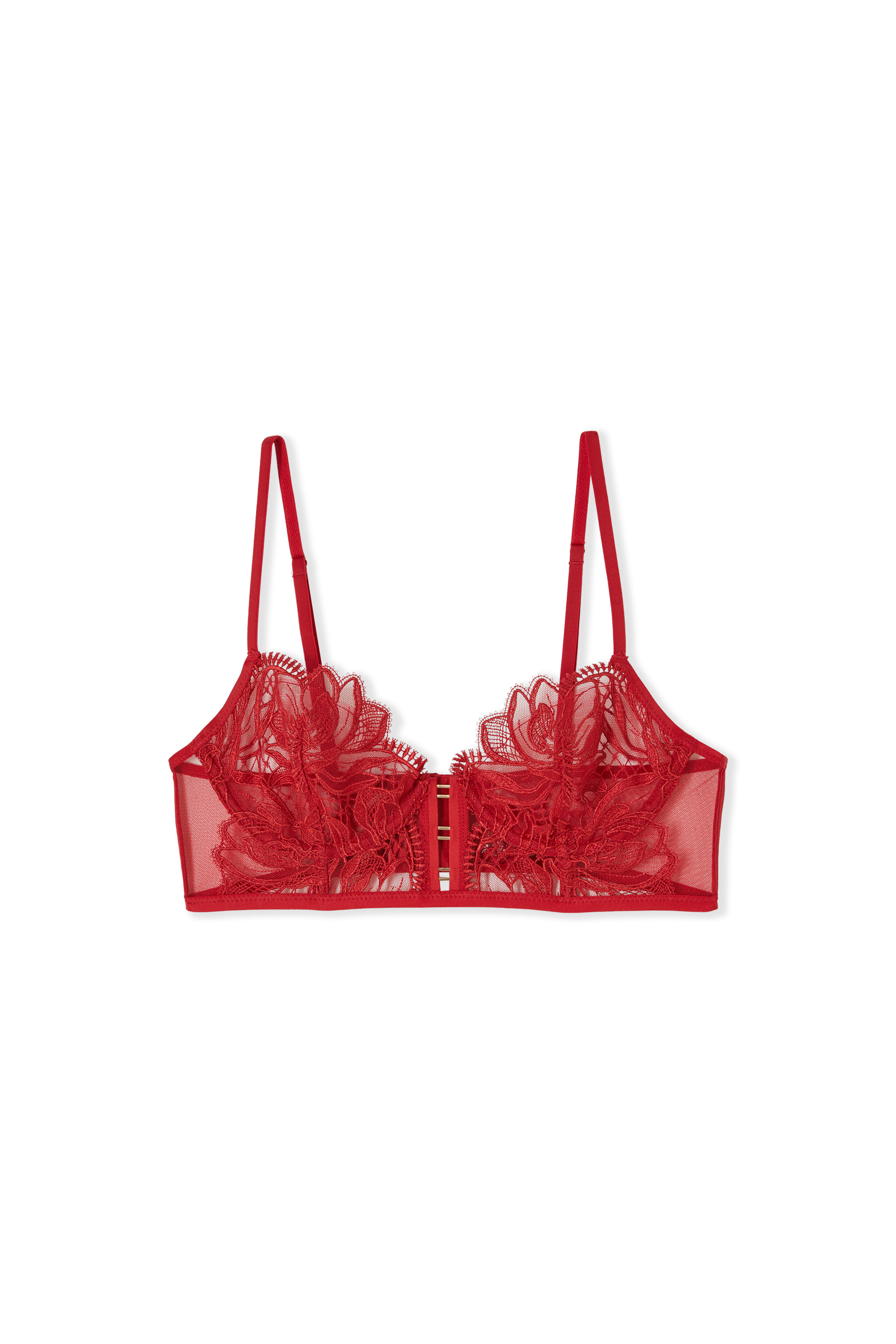 Bustier Bra in Guipure Lace - WILD NIGHT - ROUGE - ETAM