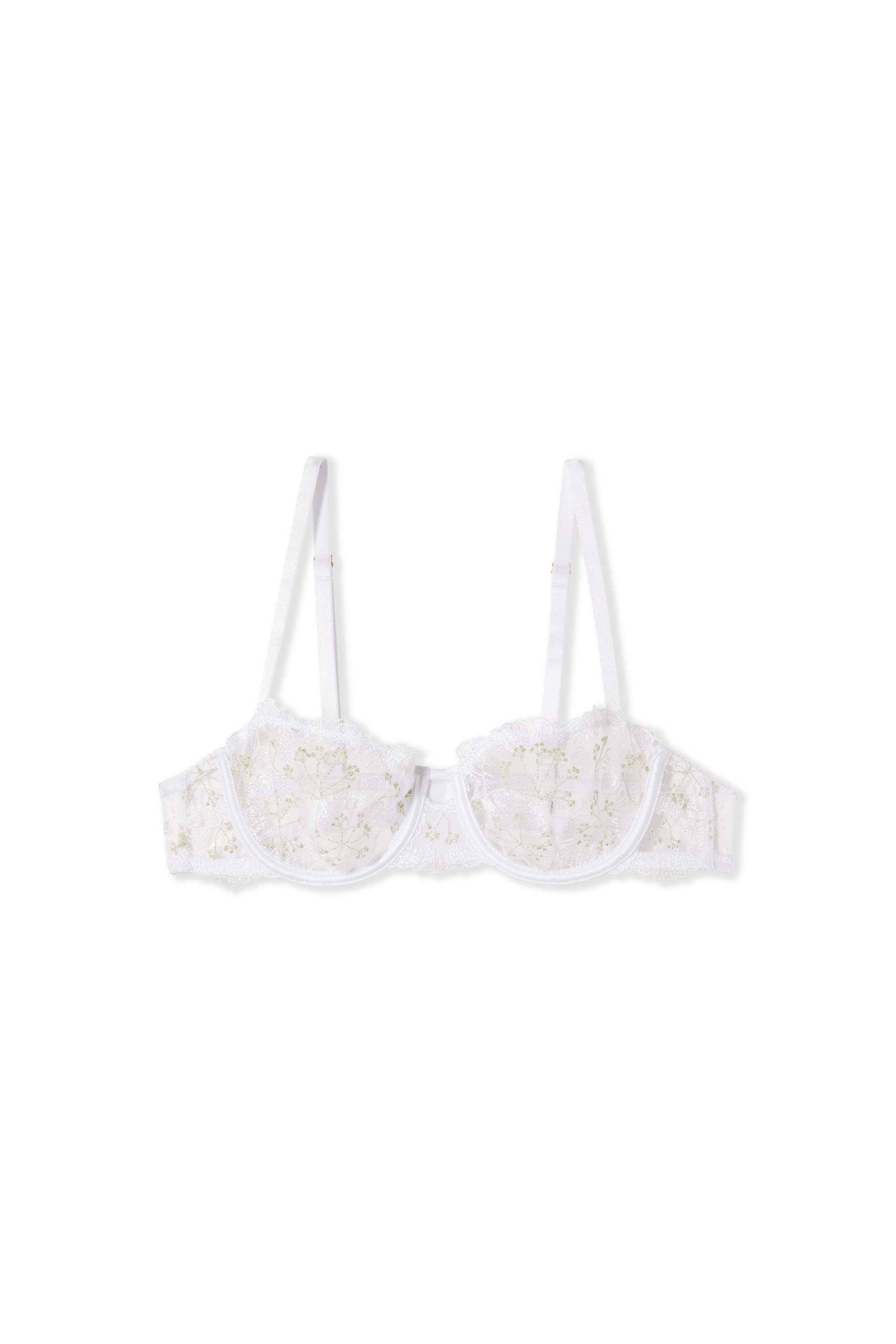 Bra N.9 - Balconette in Embroidery - FLOWERS - BLANC - ETAM