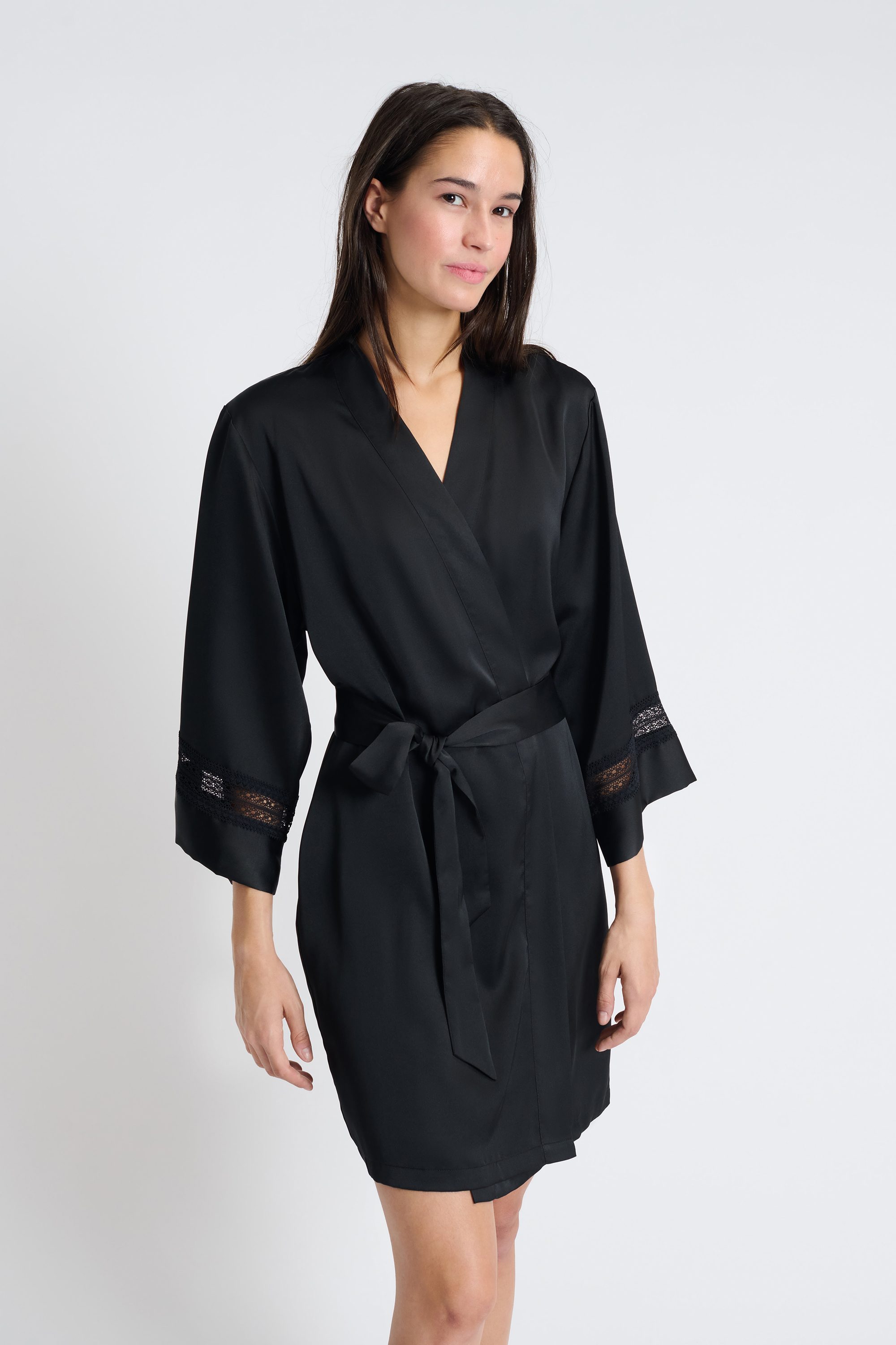 SUBBLIME - TEDDY DENTELLE FLORALE ET NOIR  FRANGES S / M