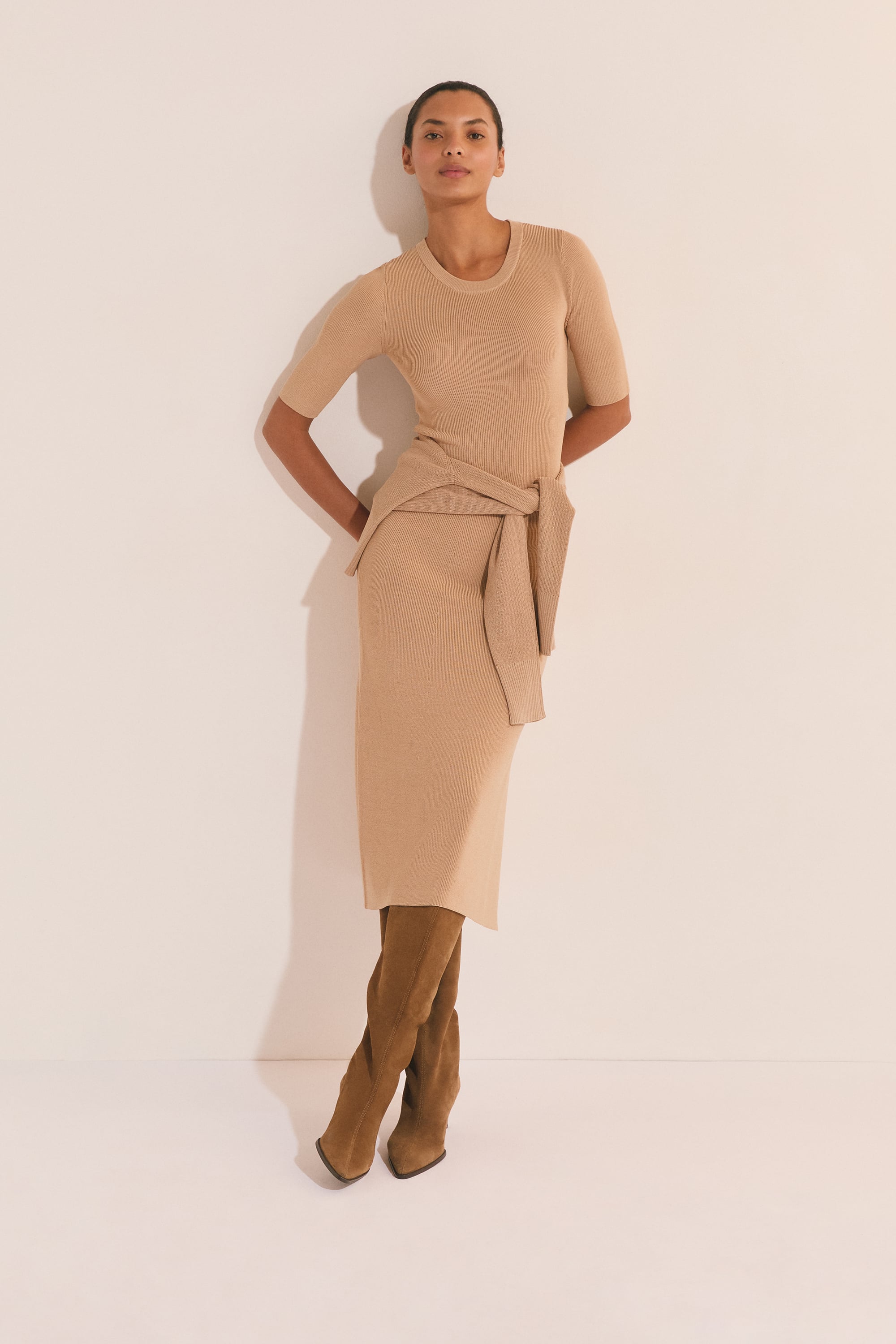 Long Fine Knit Dress - PEDRA - SABLE - ETAM