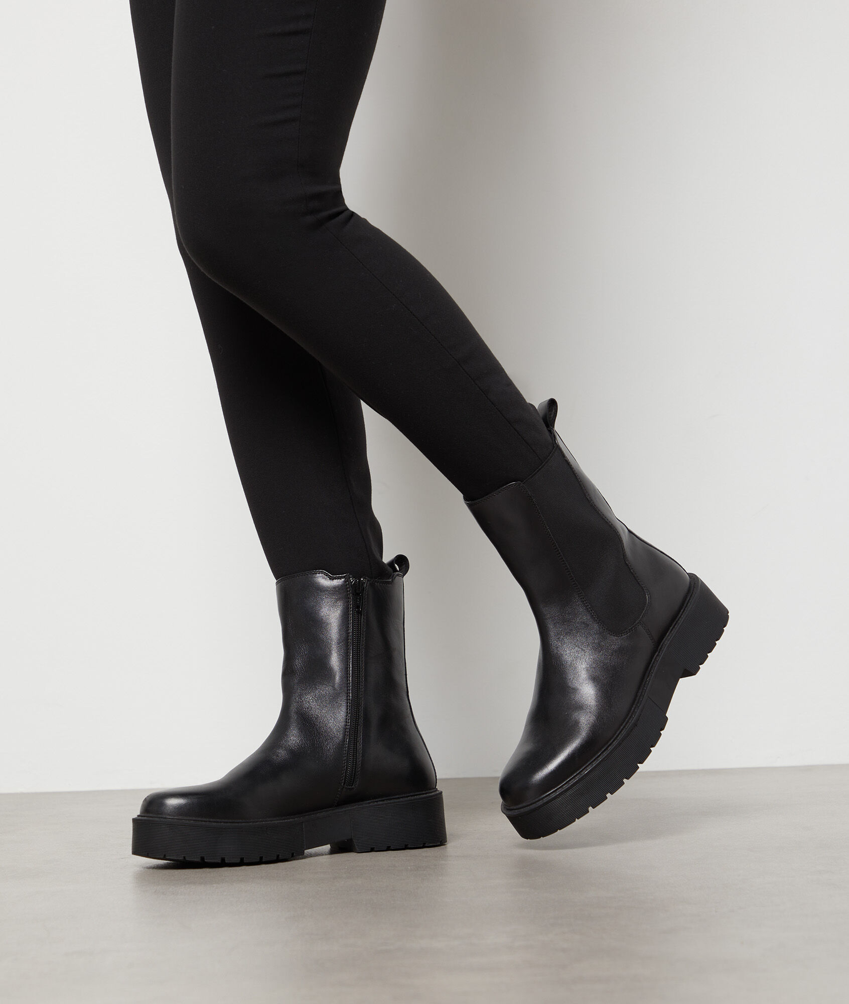 Leather Ankle Boots GENA NOIR ETAM