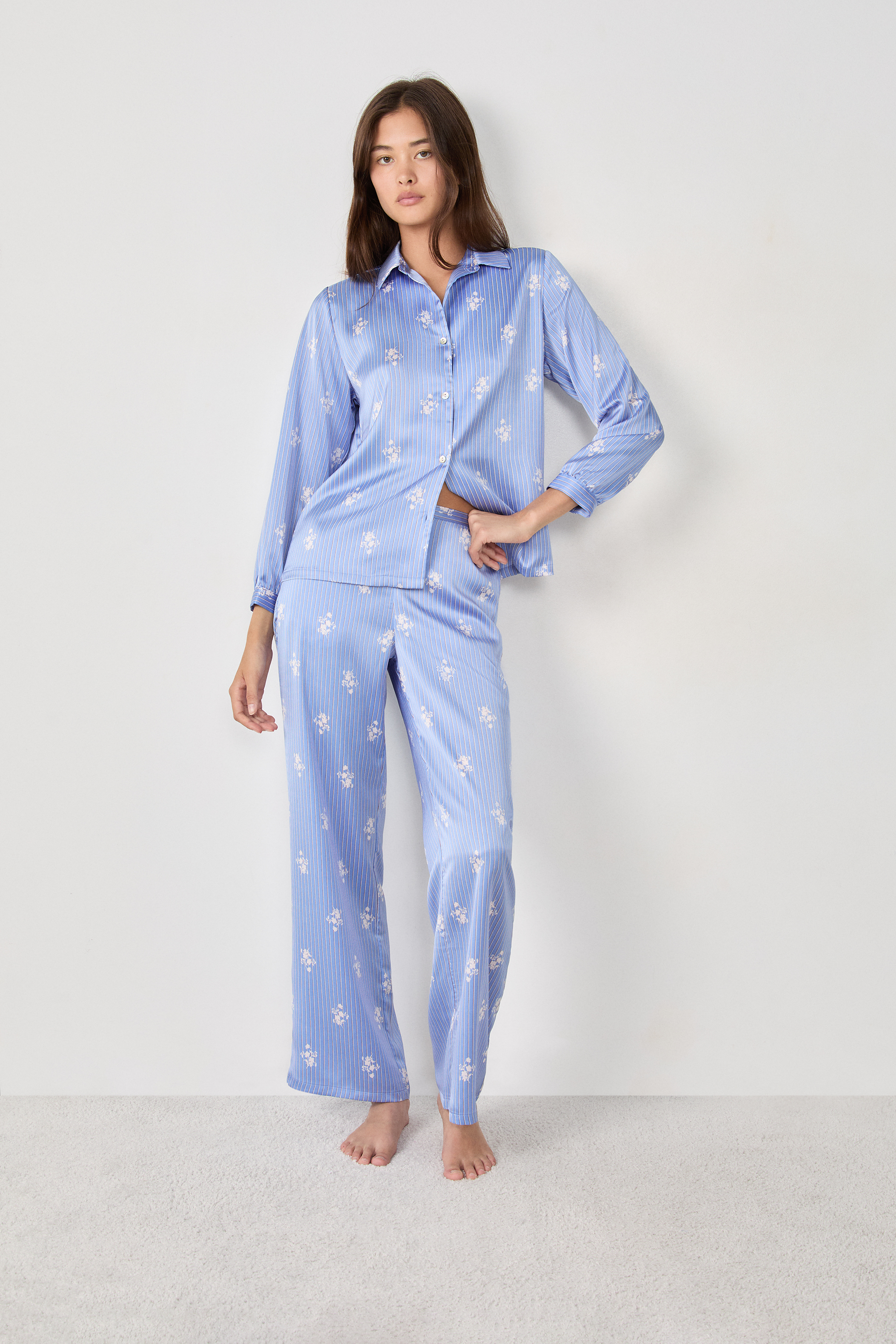 Pyjama Set Pyjama Etam Satin Satin Pyjama Trousers With Prints
