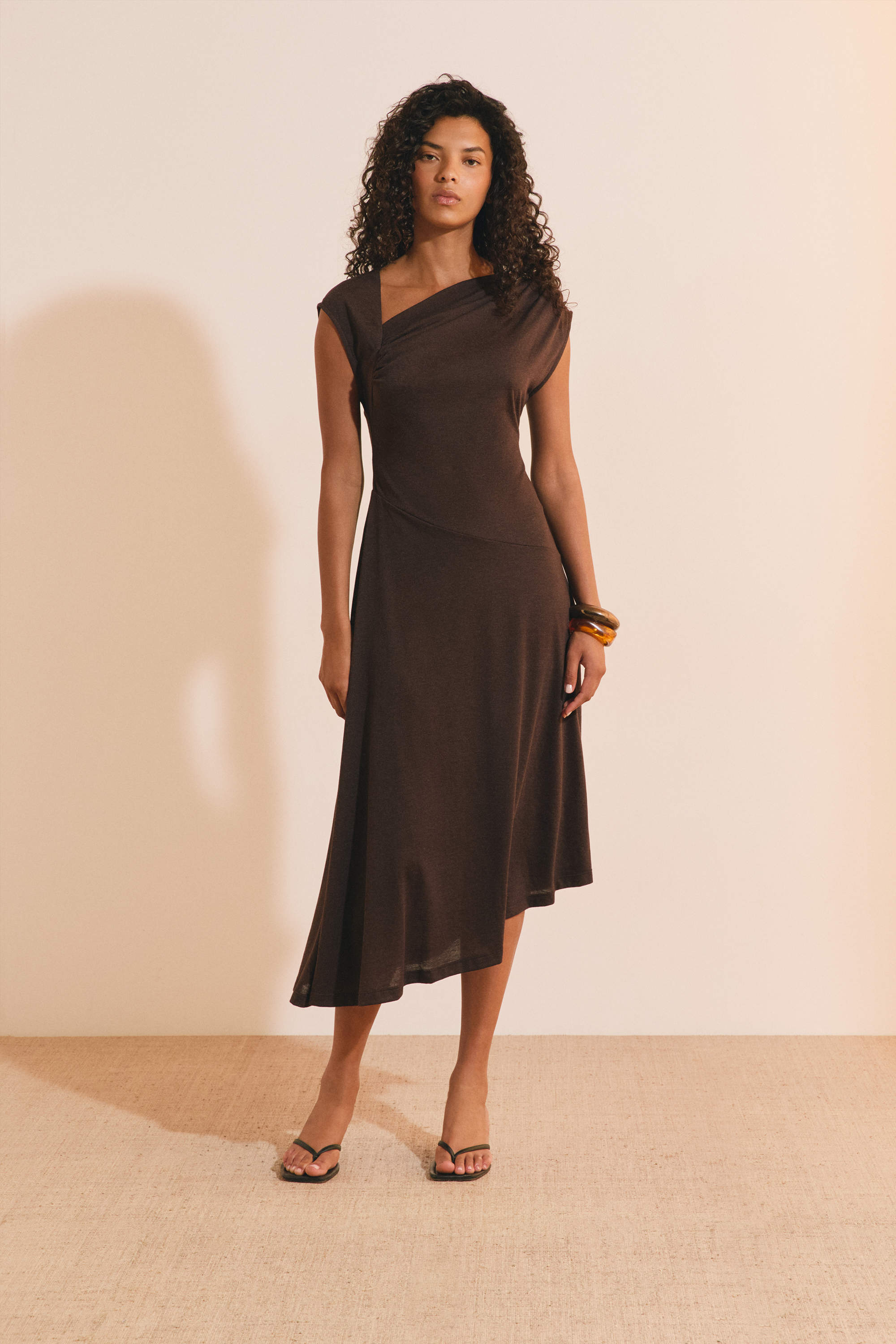 Asymmetrical Midi Dress - RAGNAR - CHOCOLAT - ETAM