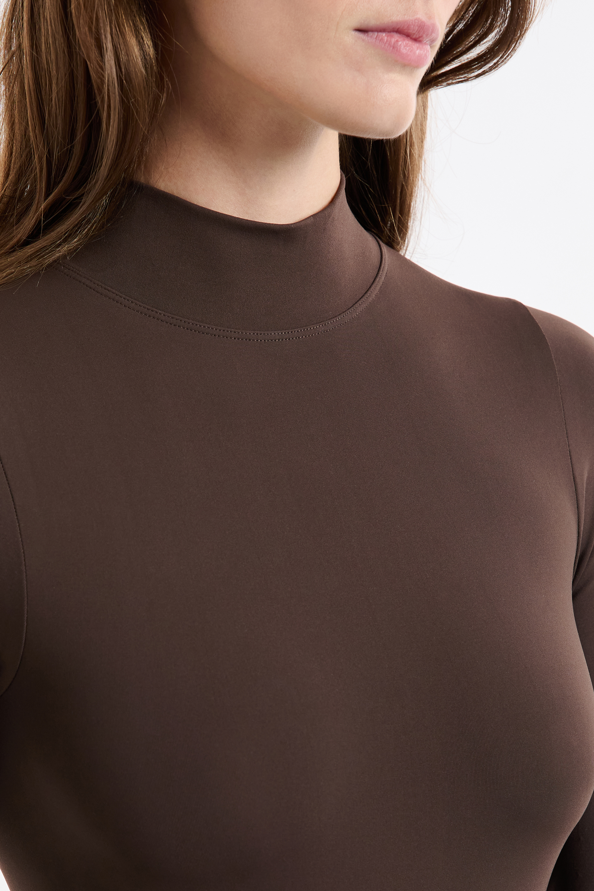 Long-sleeved High Neck Bodysuit - MARILYN - CHOCOLAT - ETAM