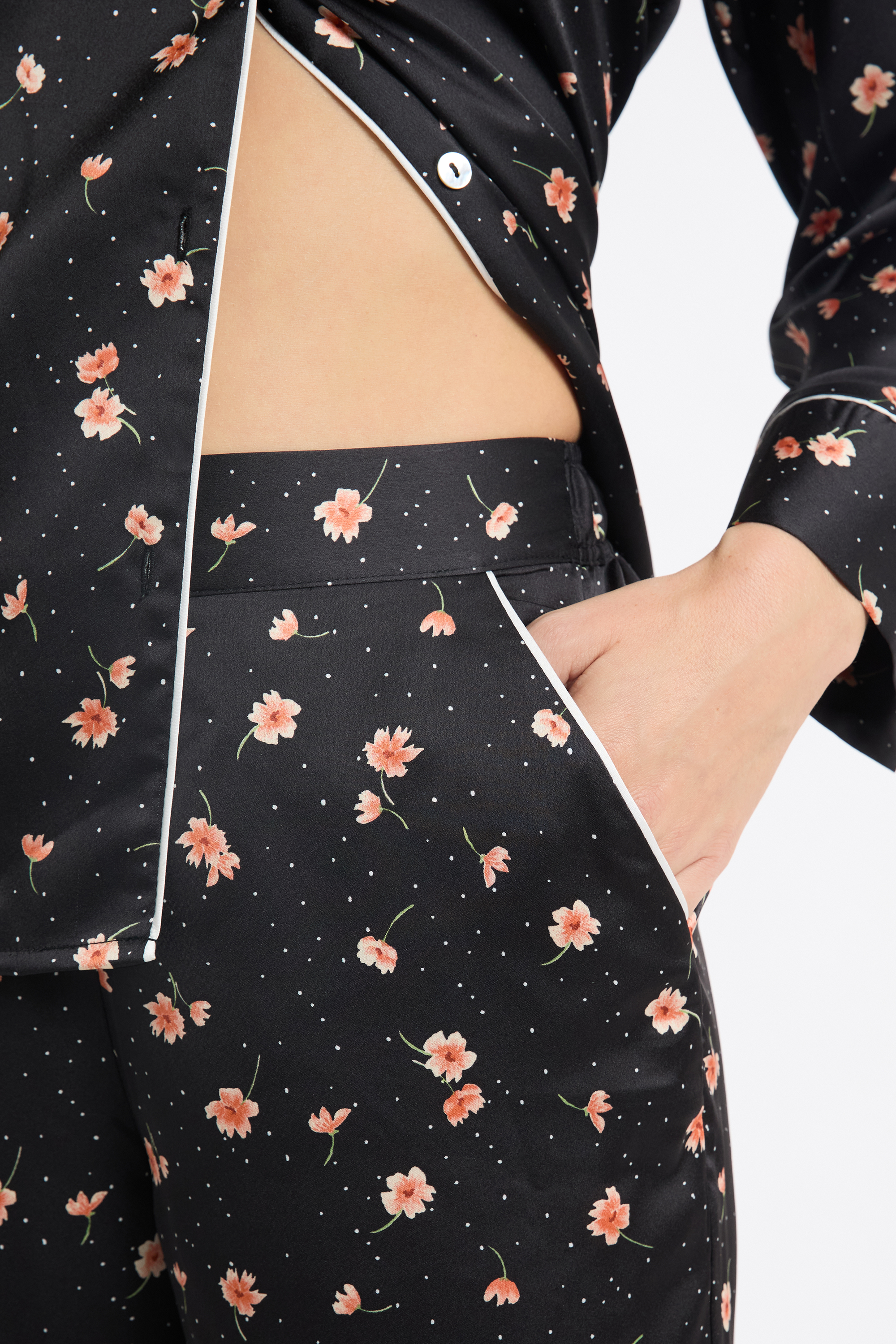 Floral Print Satin Pajama Pants - MEDRA - MULTICOLORE - ETAM