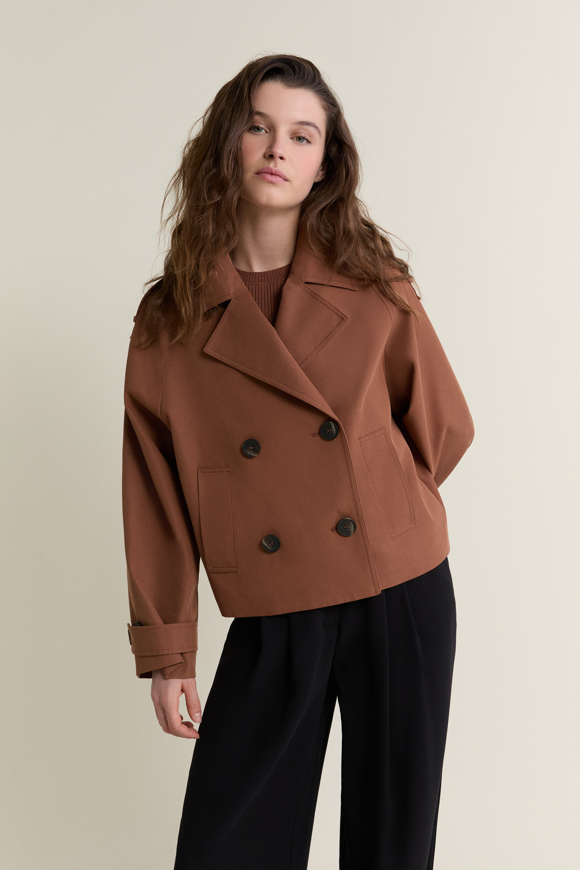Short Trench Coat - MINA - CHOCOLAT - ETAM