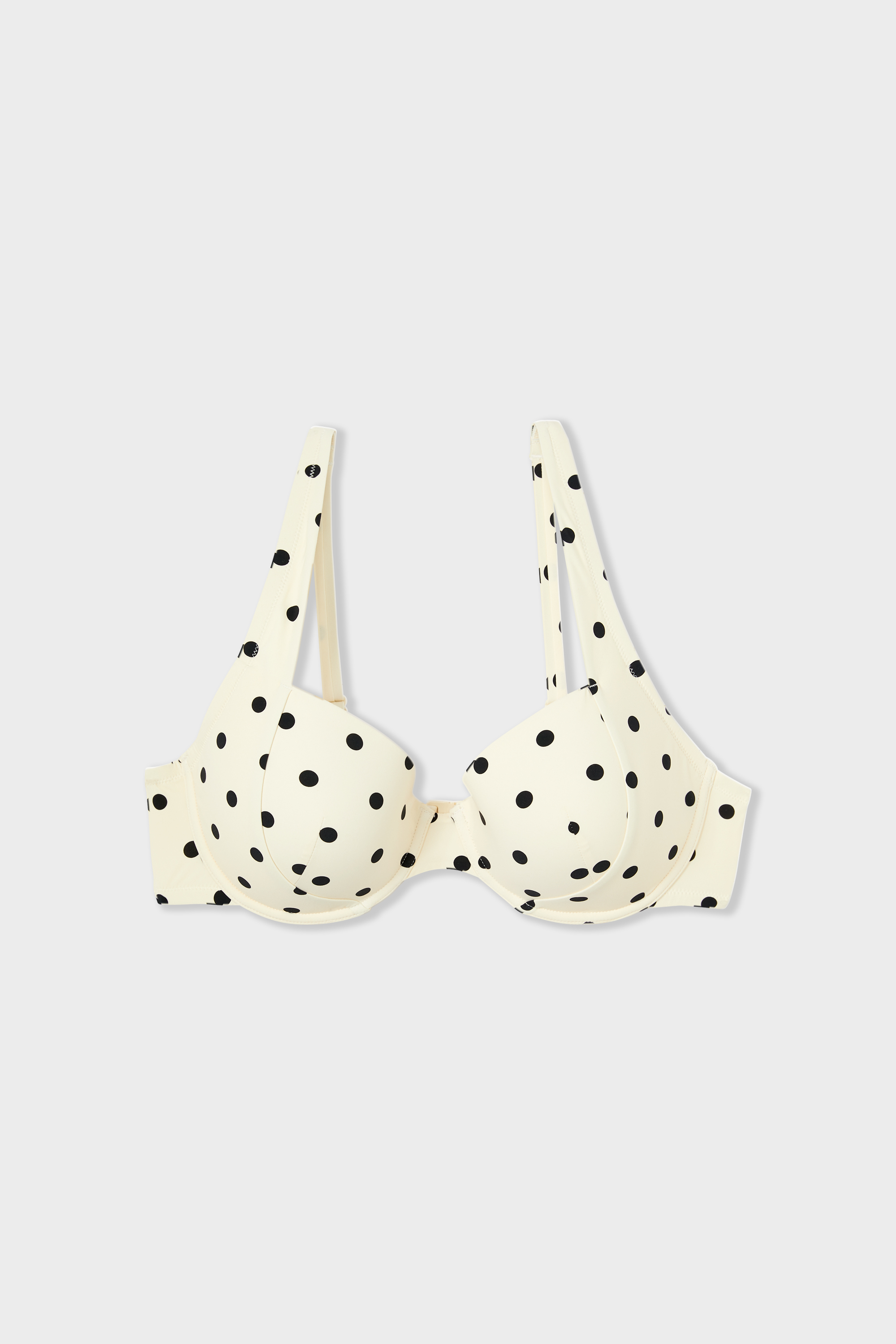 Lightly Lined Balconette Bikini Top with Polka Dots - POLKY