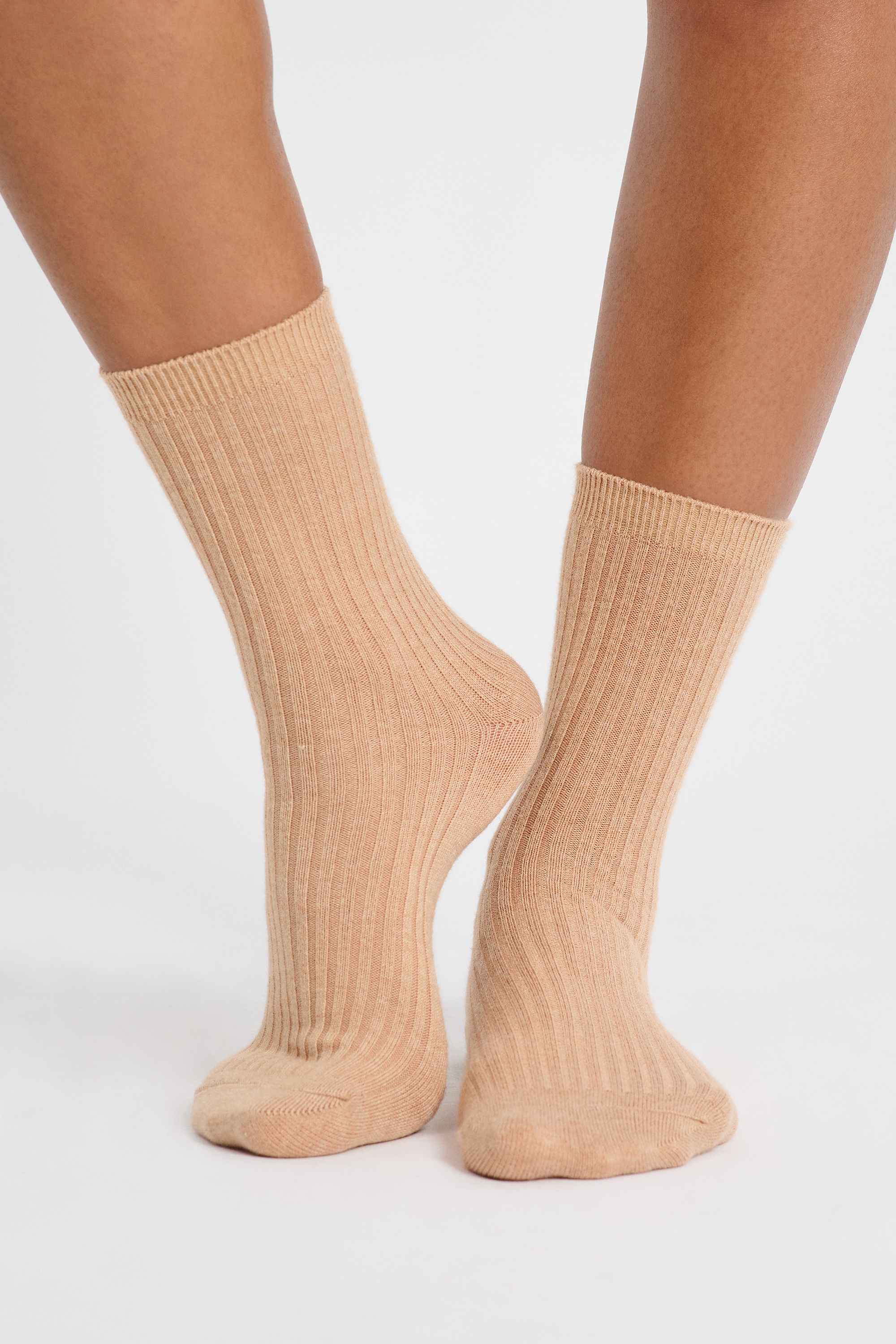 Ribbed Effect Socks - LUNA RIB - BEIGE - ETAM