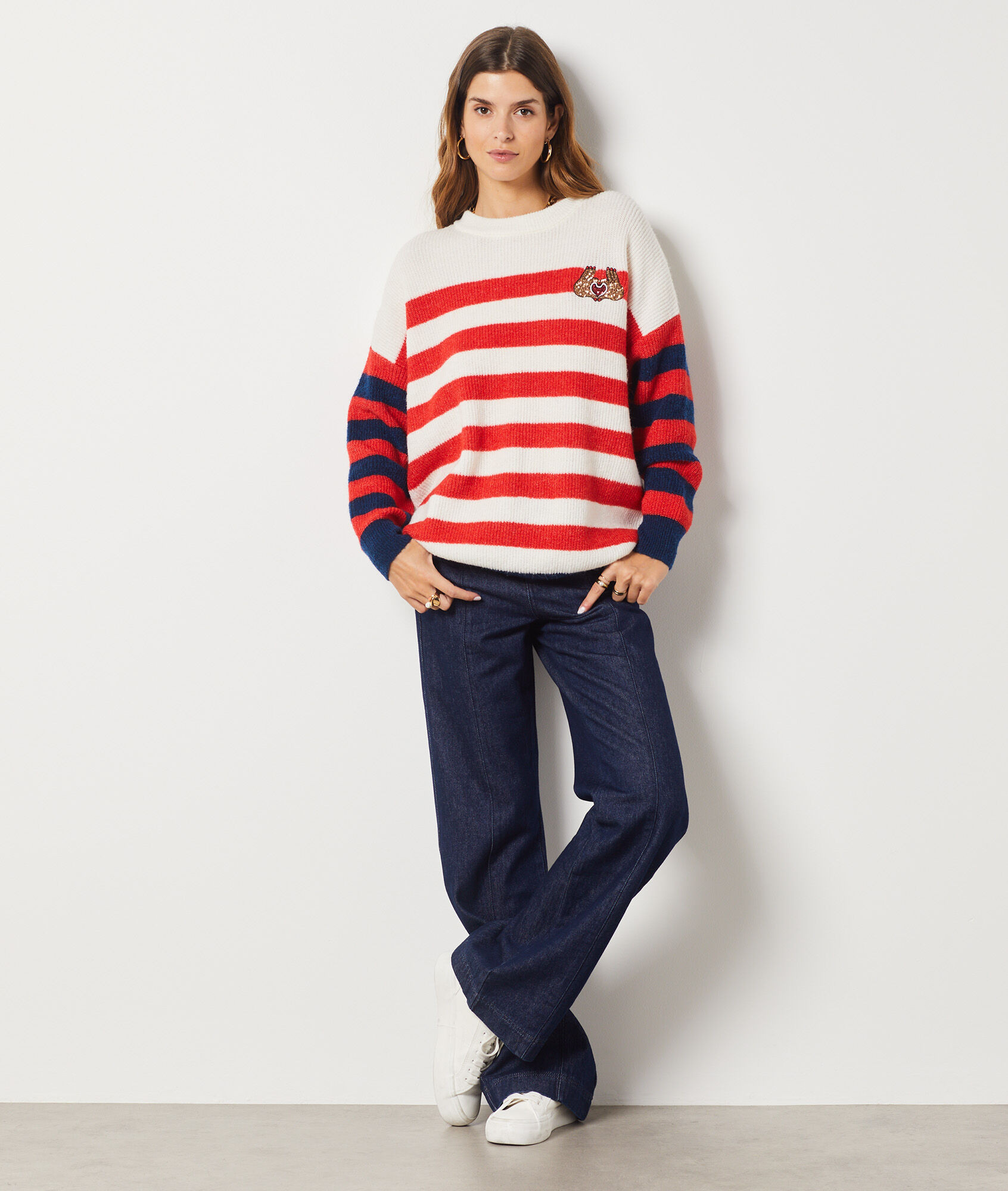 Knitted Striped Sweater CECILE PAP ECRU ETAM